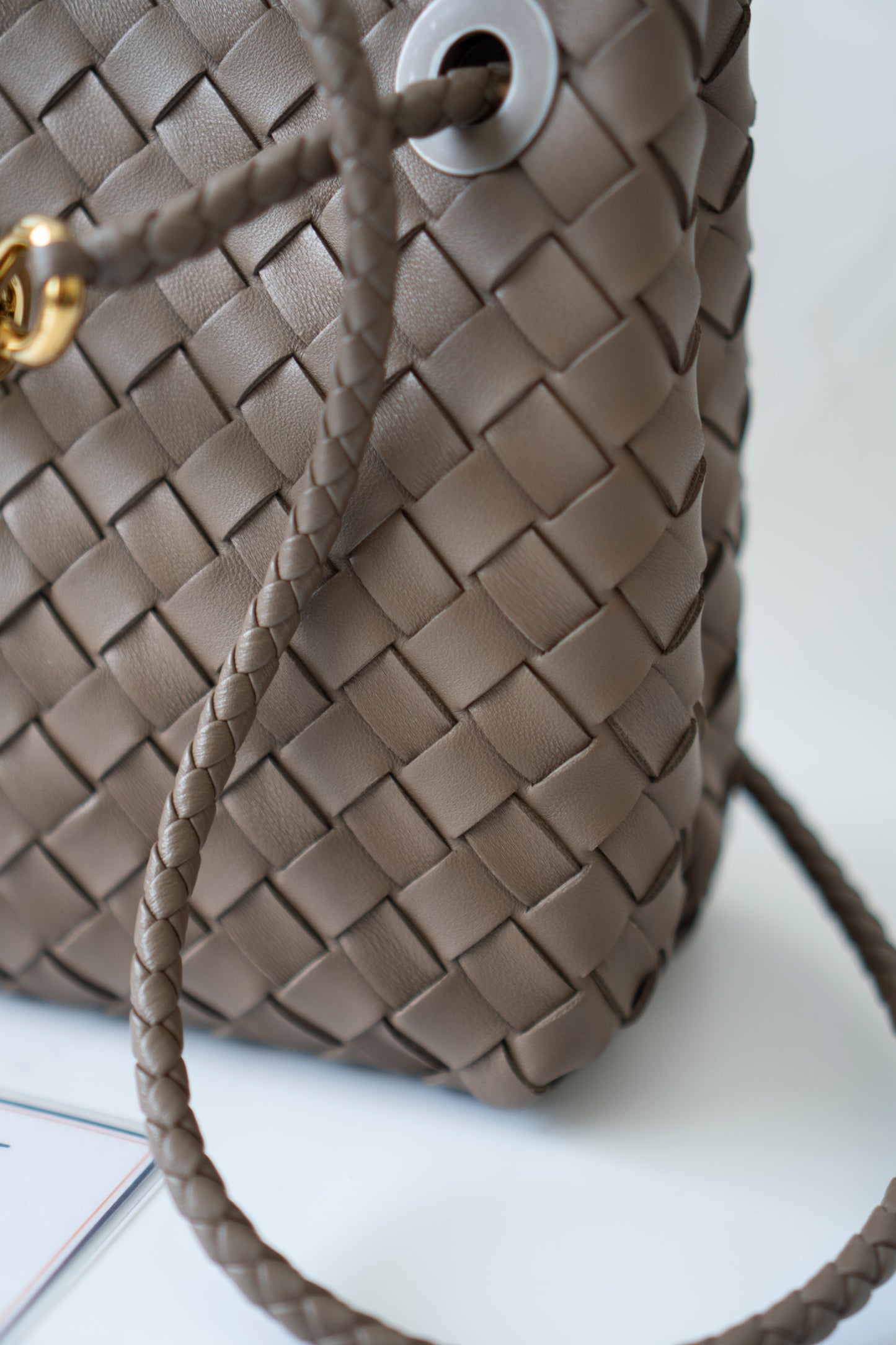 Small Andiamo – Taupe with Gold Hardware