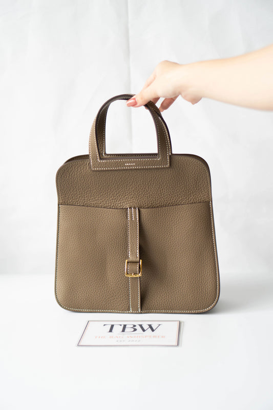 Halzan Top Handle Bag 25 – Etoupe Clemence with Palladium Hardware