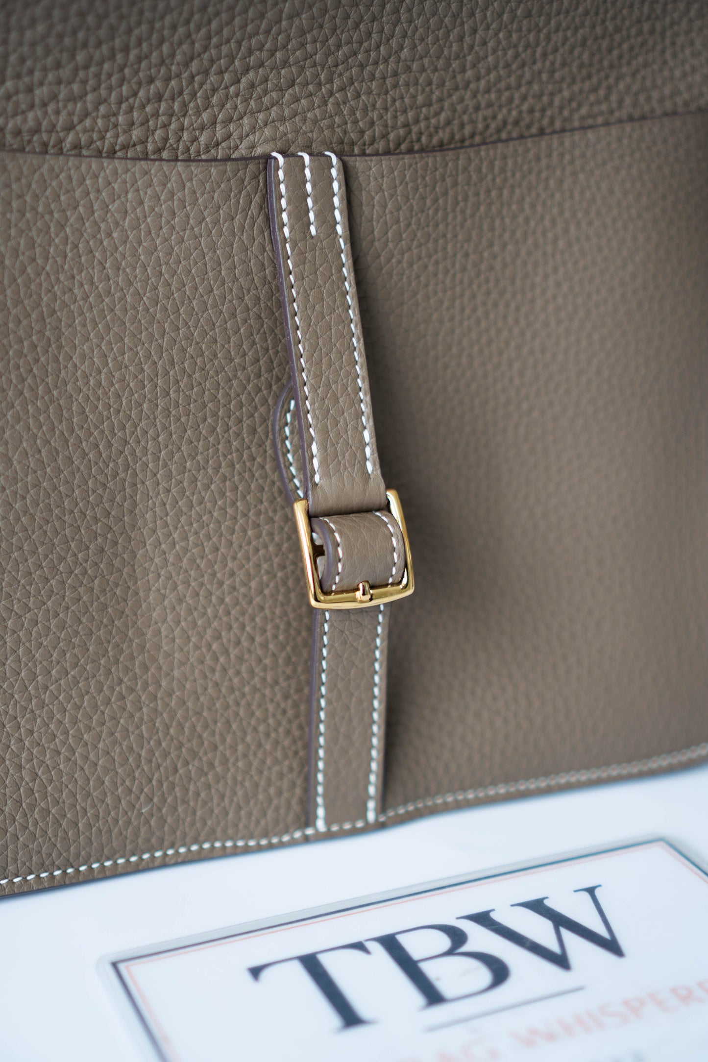 Halzan Top Handle Bag 25 – Etoupe Clemence with Palladium Hardware