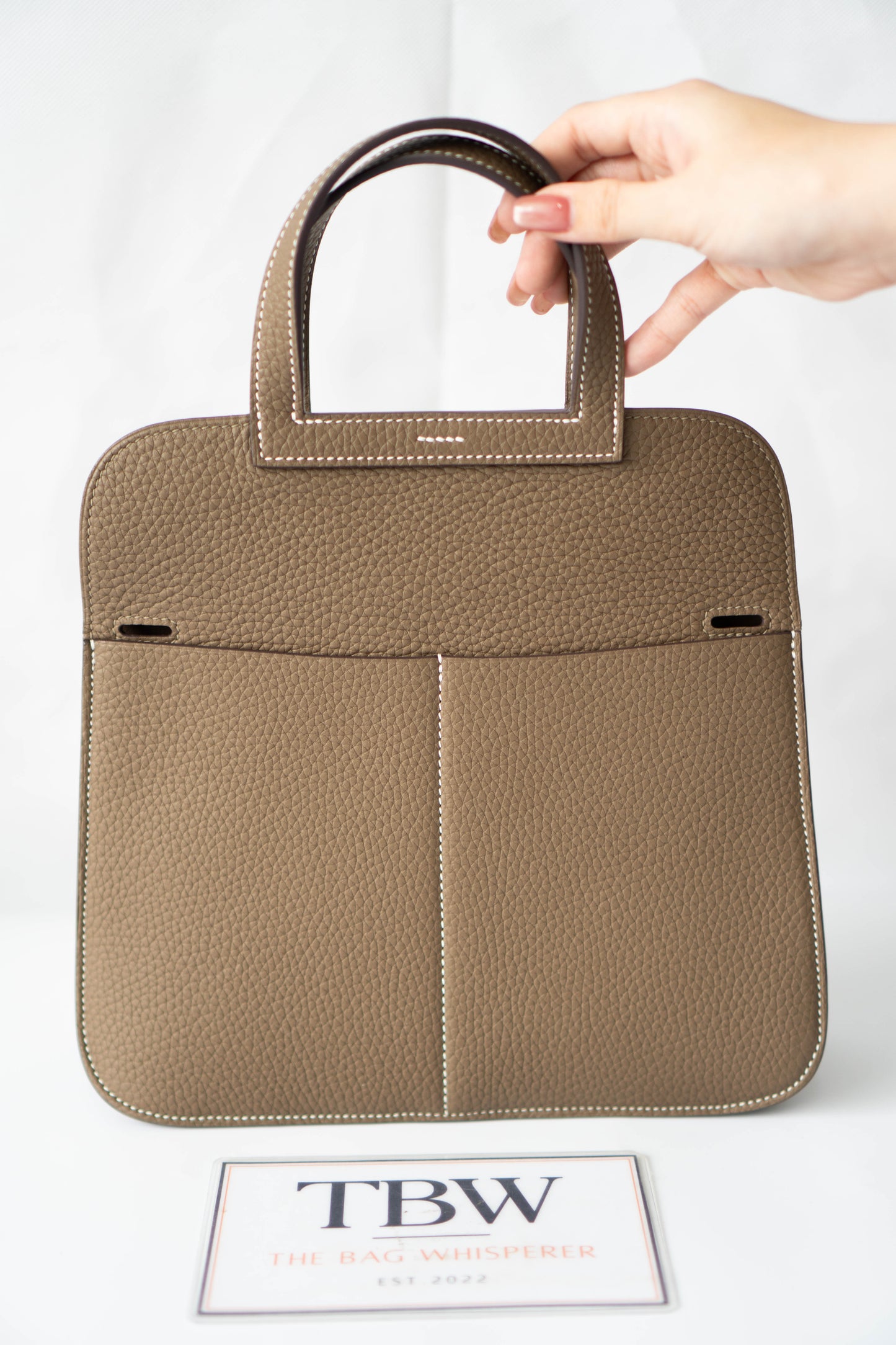 Halzan Top Handle Bag 25 – Etoupe Clemence with Palladium Hardware