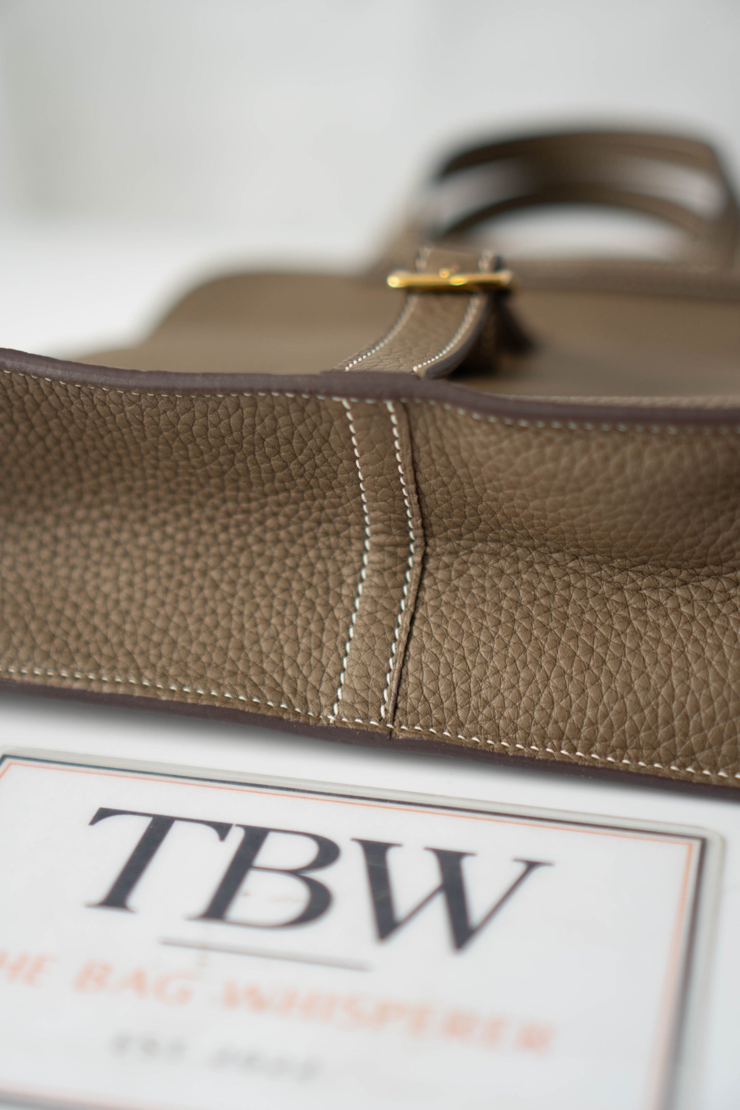 Halzan Top Handle Bag 25 – Etoupe Clemence with Palladium Hardware