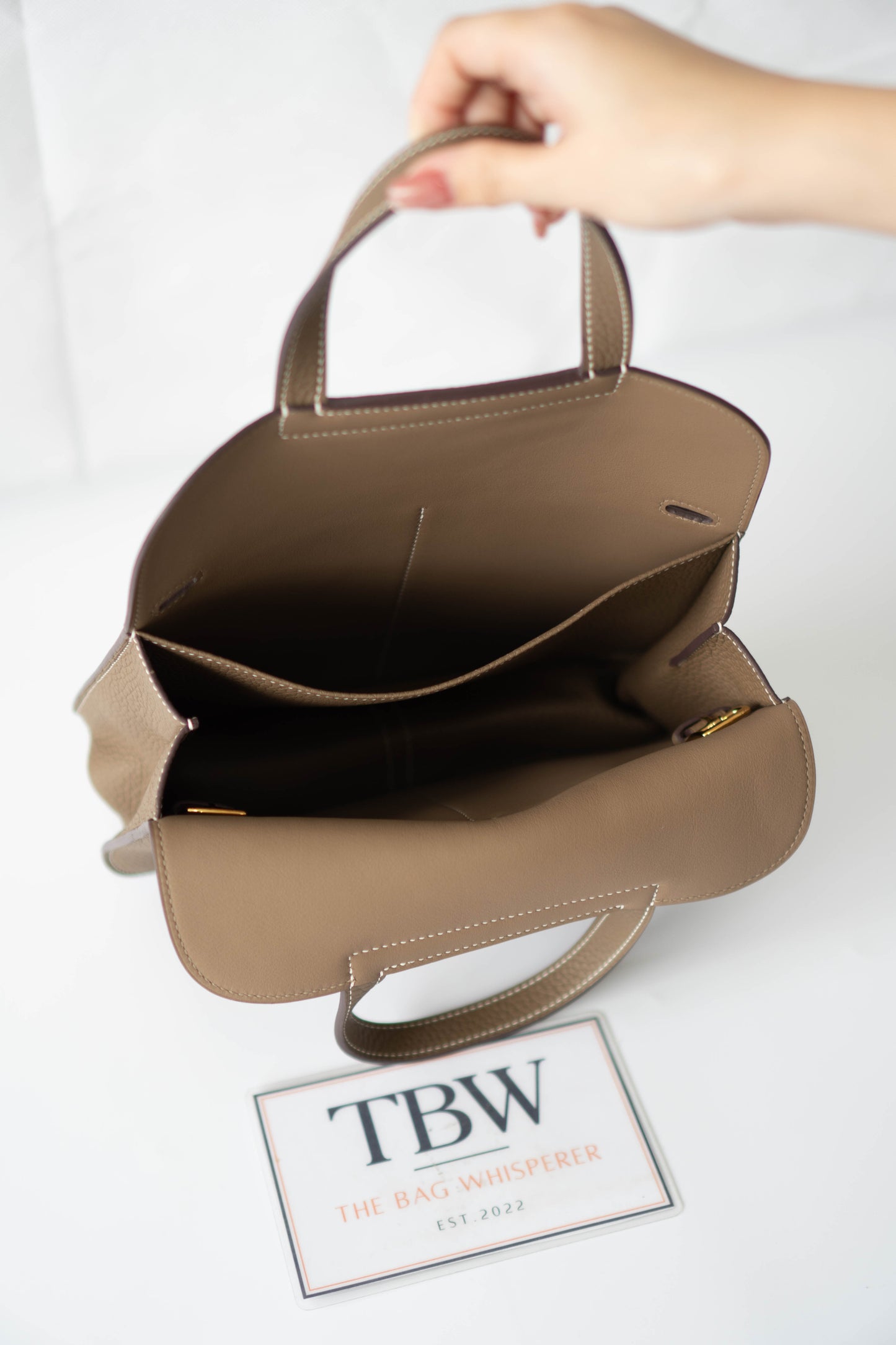 Halzan Top Handle Bag 25 – Etoupe Clemence with Palladium Hardware