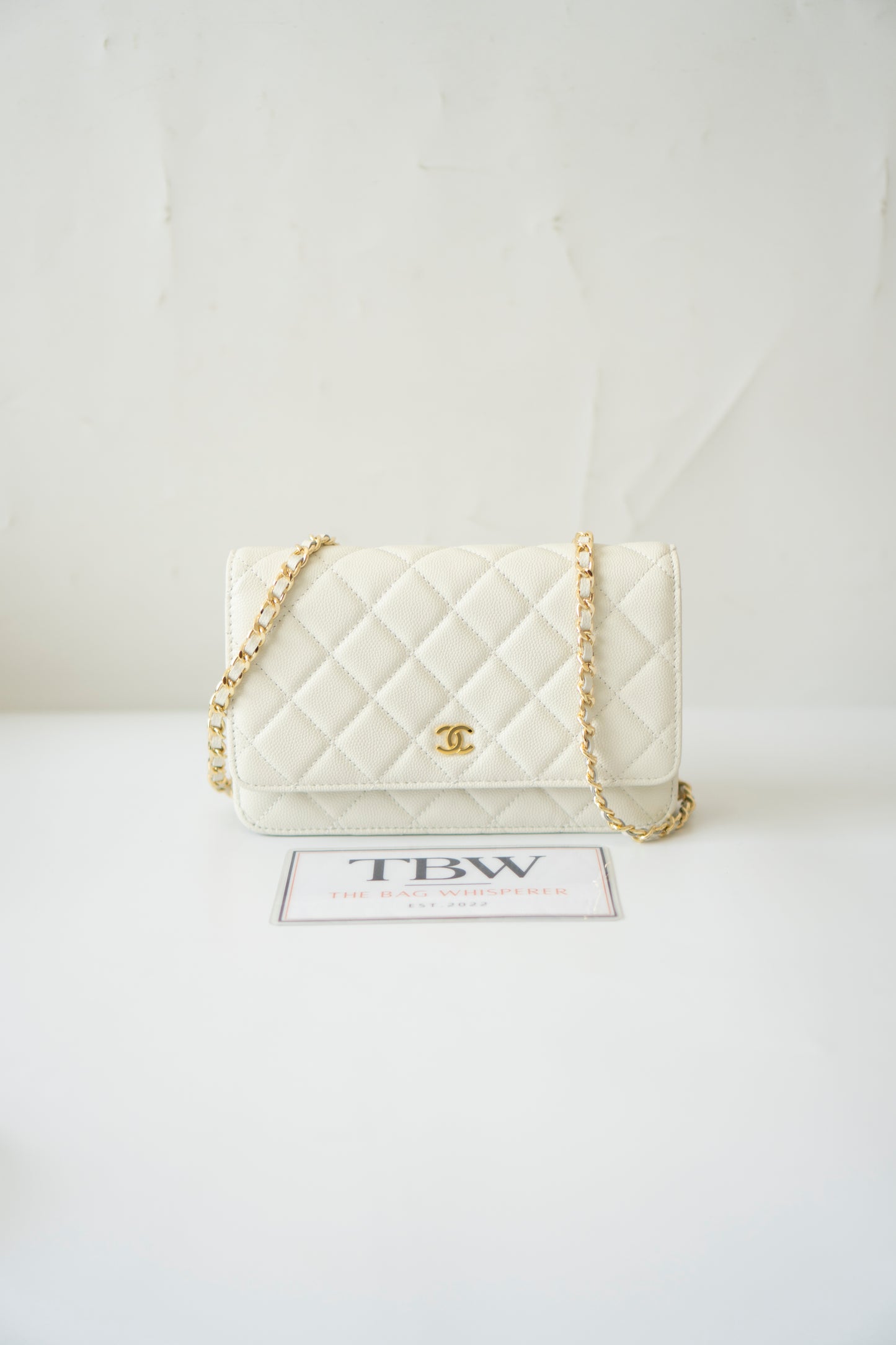 Classic WOC – White Caviar with Light Gold Hardware