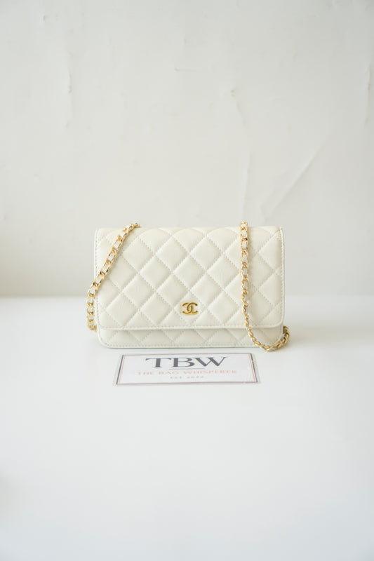 Classic WOC – White Caviar with Light Gold Hardware