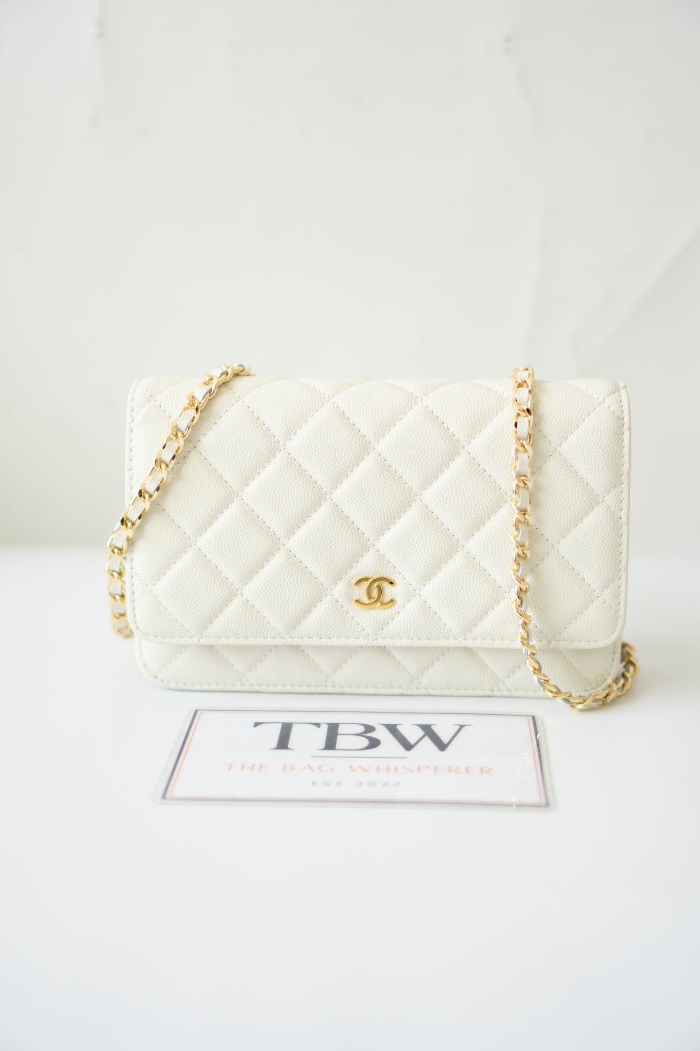 Classic WOC – White Caviar with Light Gold Hardware