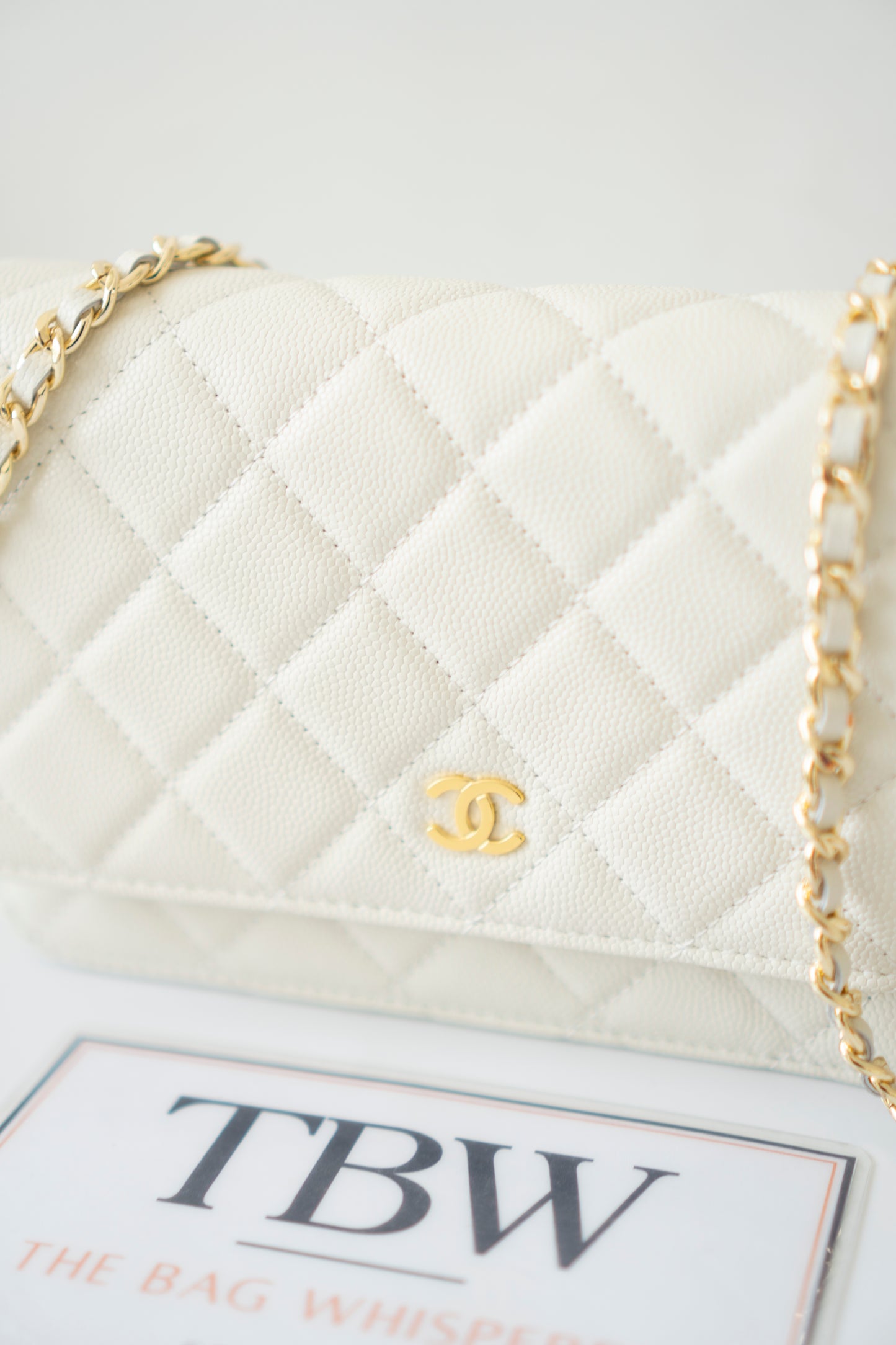 Classic WOC – White Caviar with Light Gold Hardware