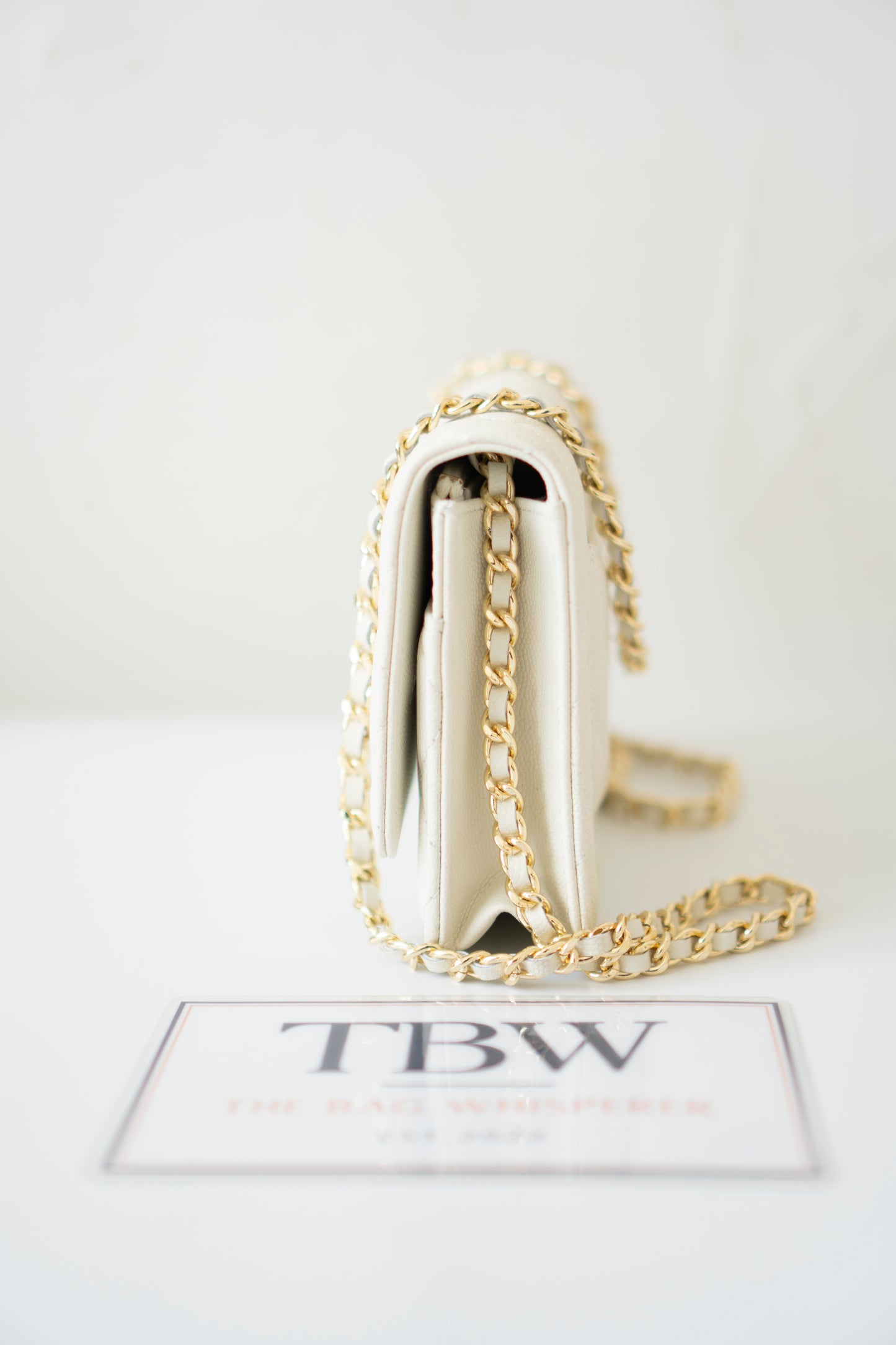 Classic WOC – White Caviar with Light Gold Hardware