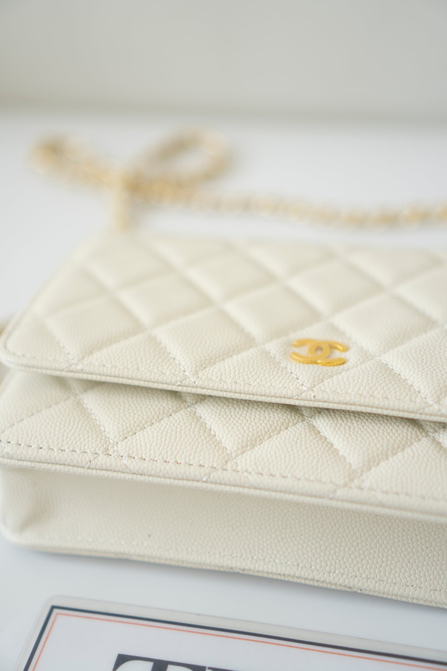 Classic WOC – White Caviar with Light Gold Hardware