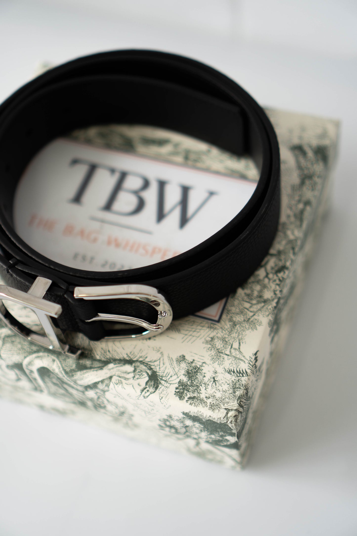 Leather Belt – Black Taurillon with Palladium Buckle