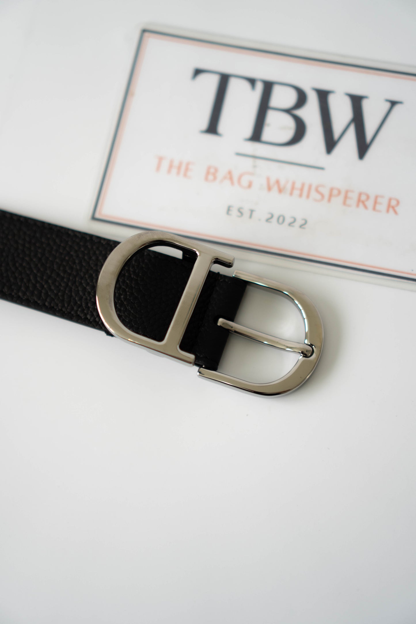Leather Belt – Black Taurillon with Palladium Buckle