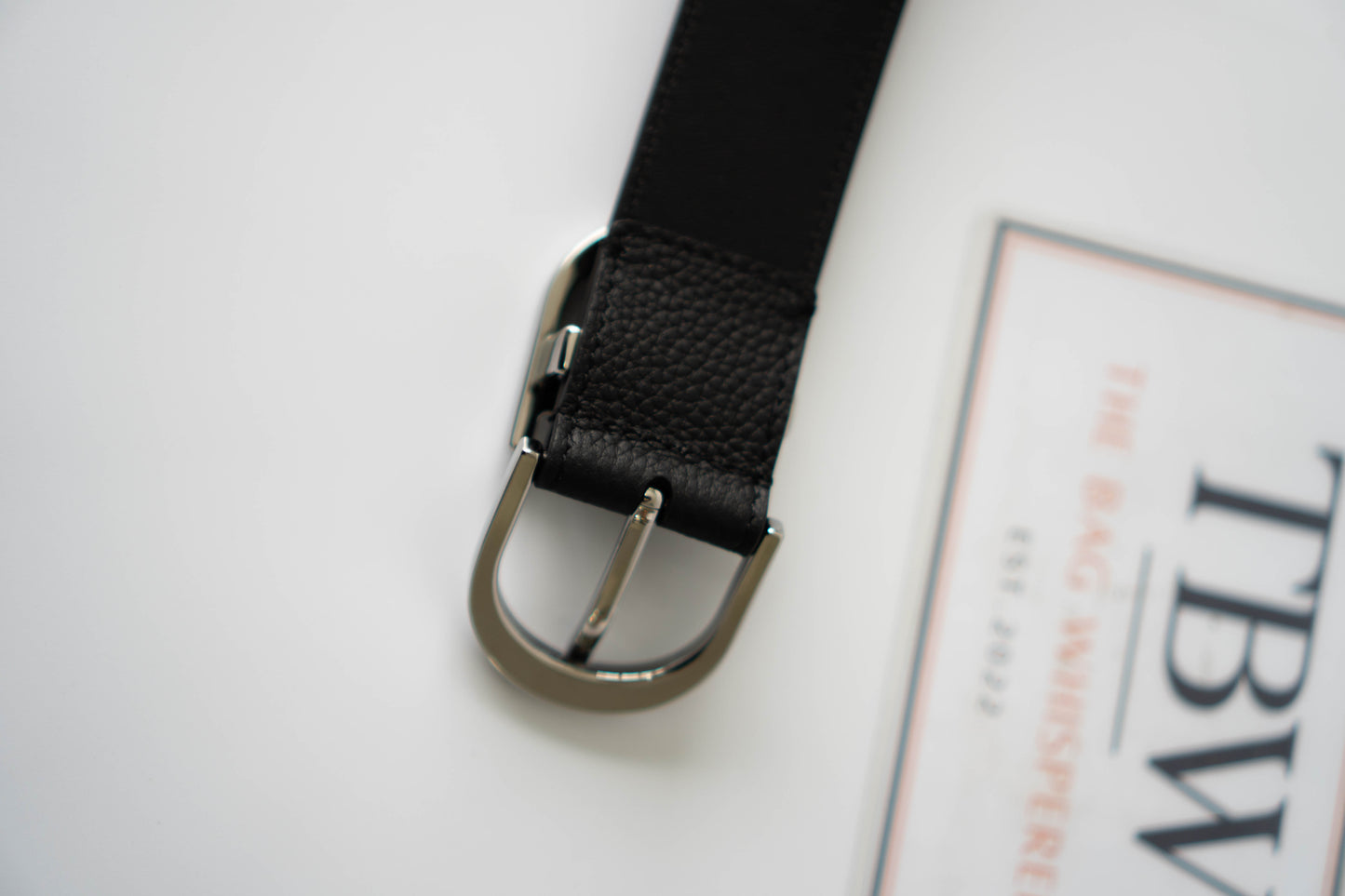 Leather Belt – Black Taurillon with Palladium Buckle