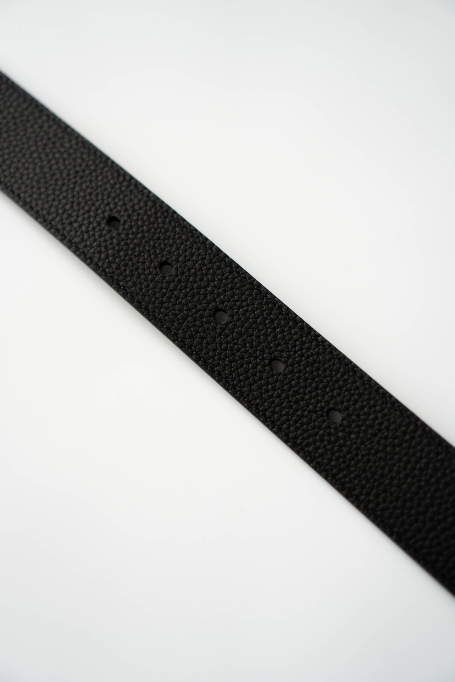Leather Belt – Black Taurillon with Palladium Buckle