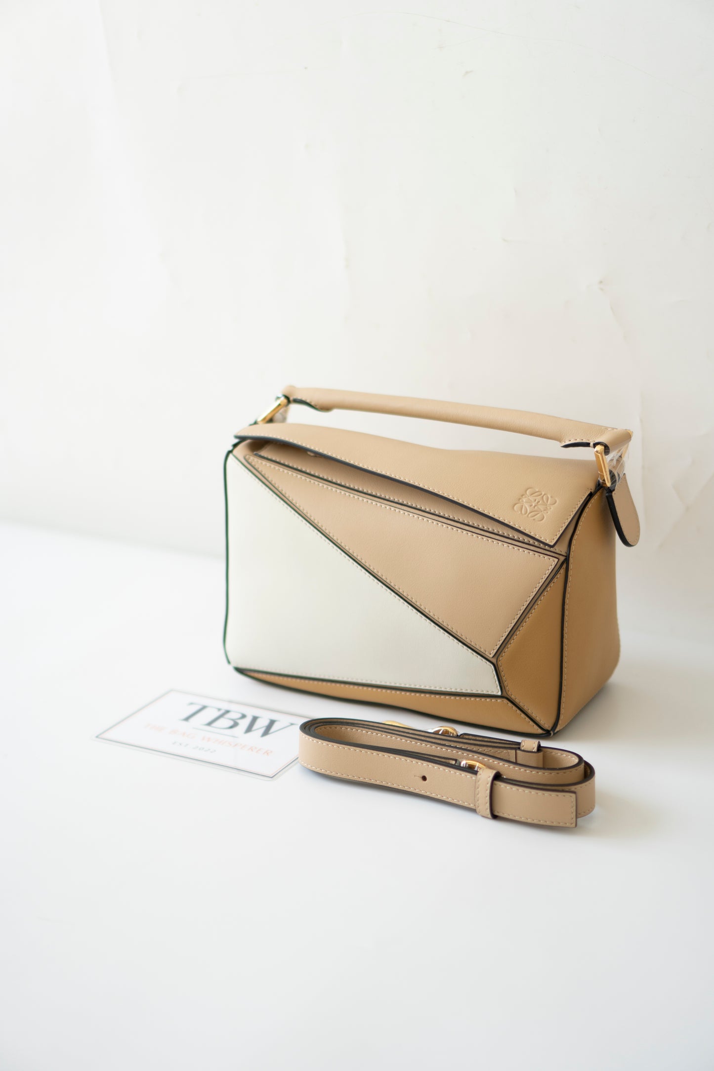 Small Puzzle Bag – Dusty Beige & Soft White