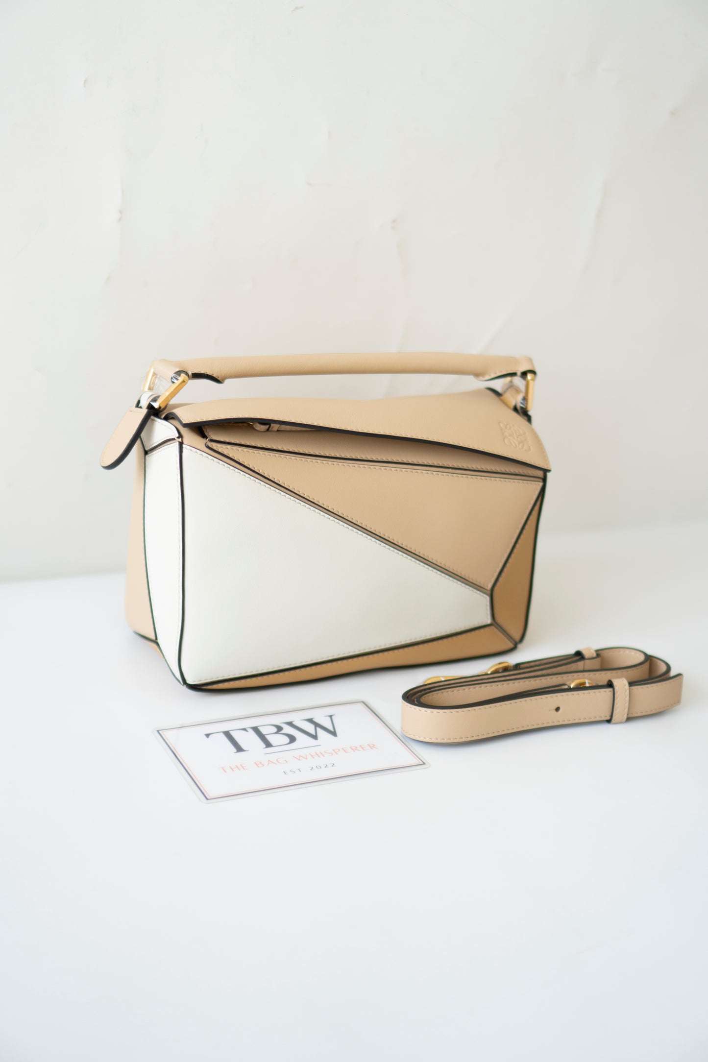 Small Puzzle Bag – Dusty Beige & Soft White