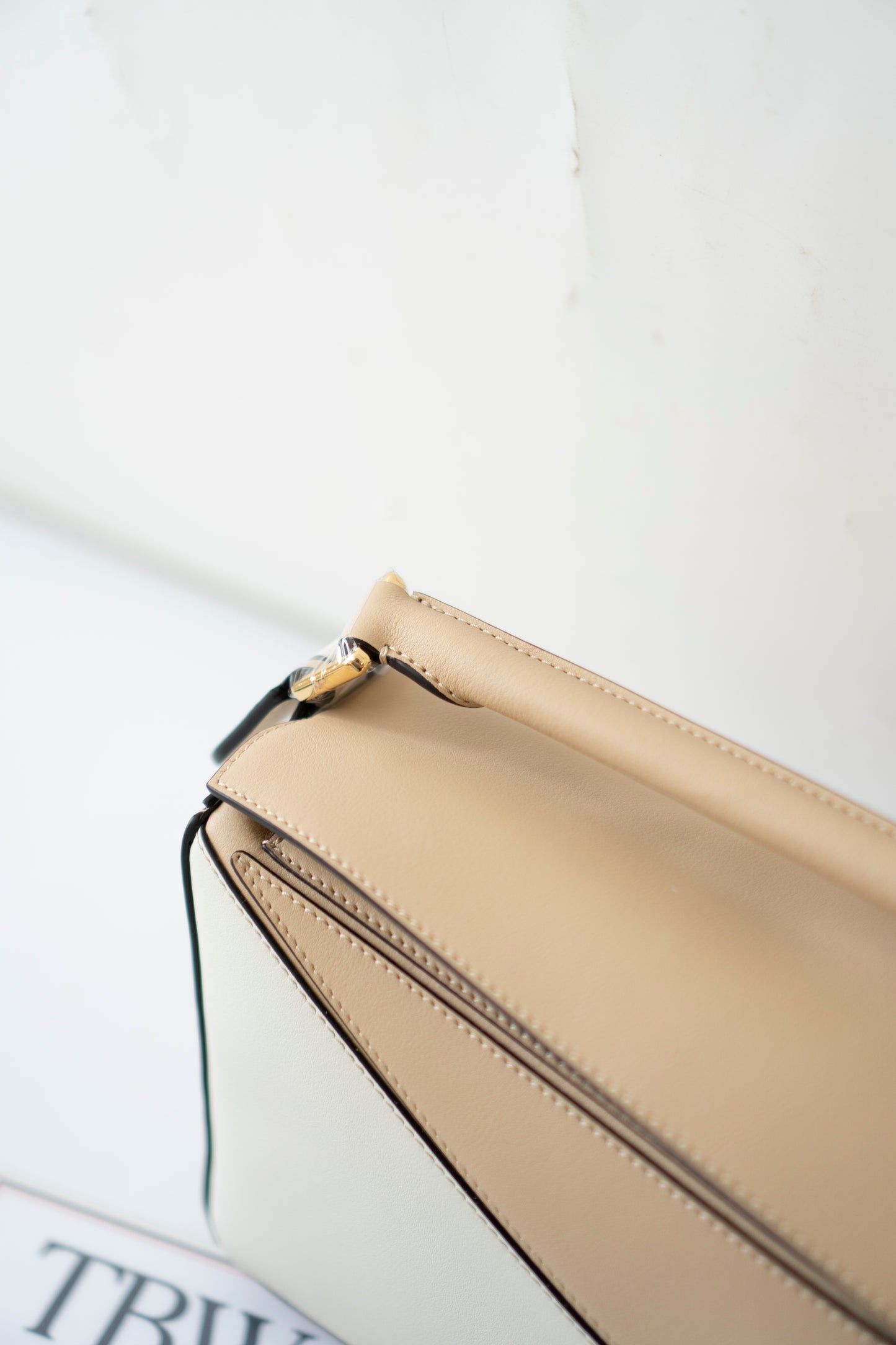 Small Puzzle Bag – Dusty Beige & Soft White