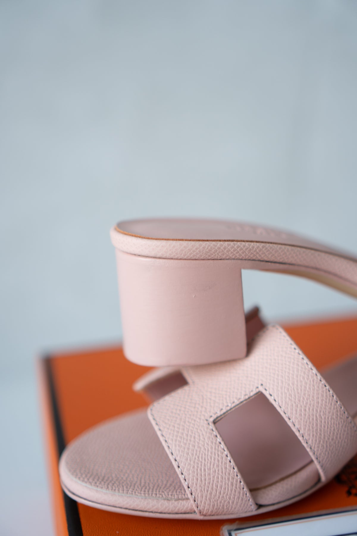 Oasis Block-Heel Slide Sandals – Rose / Soft Pink Epsom Leather