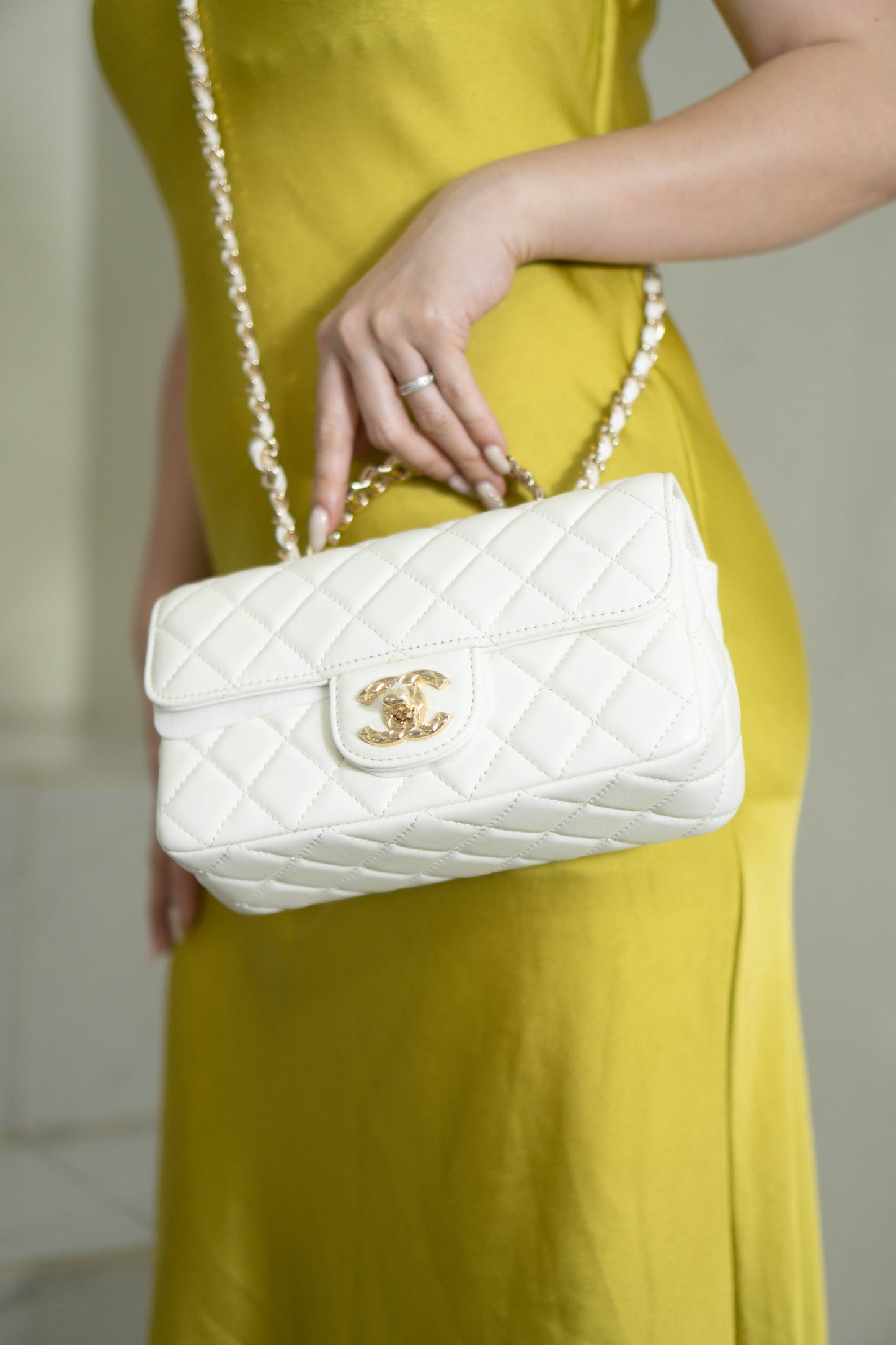 Mini Top Handle Flap – Quilted Lambskin with Gold Hardware