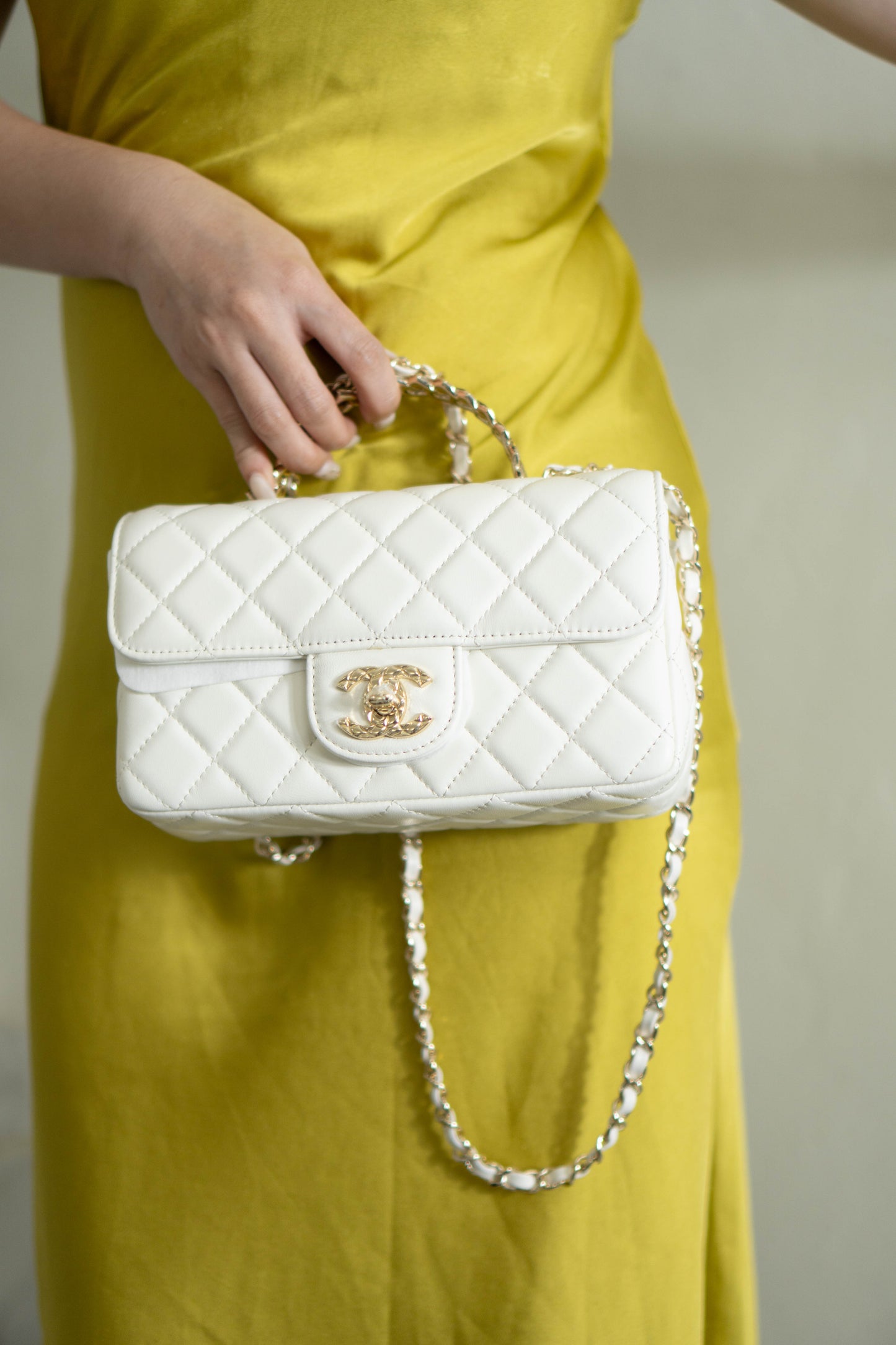 Mini Top Handle Flap – Quilted Lambskin with Gold Hardware