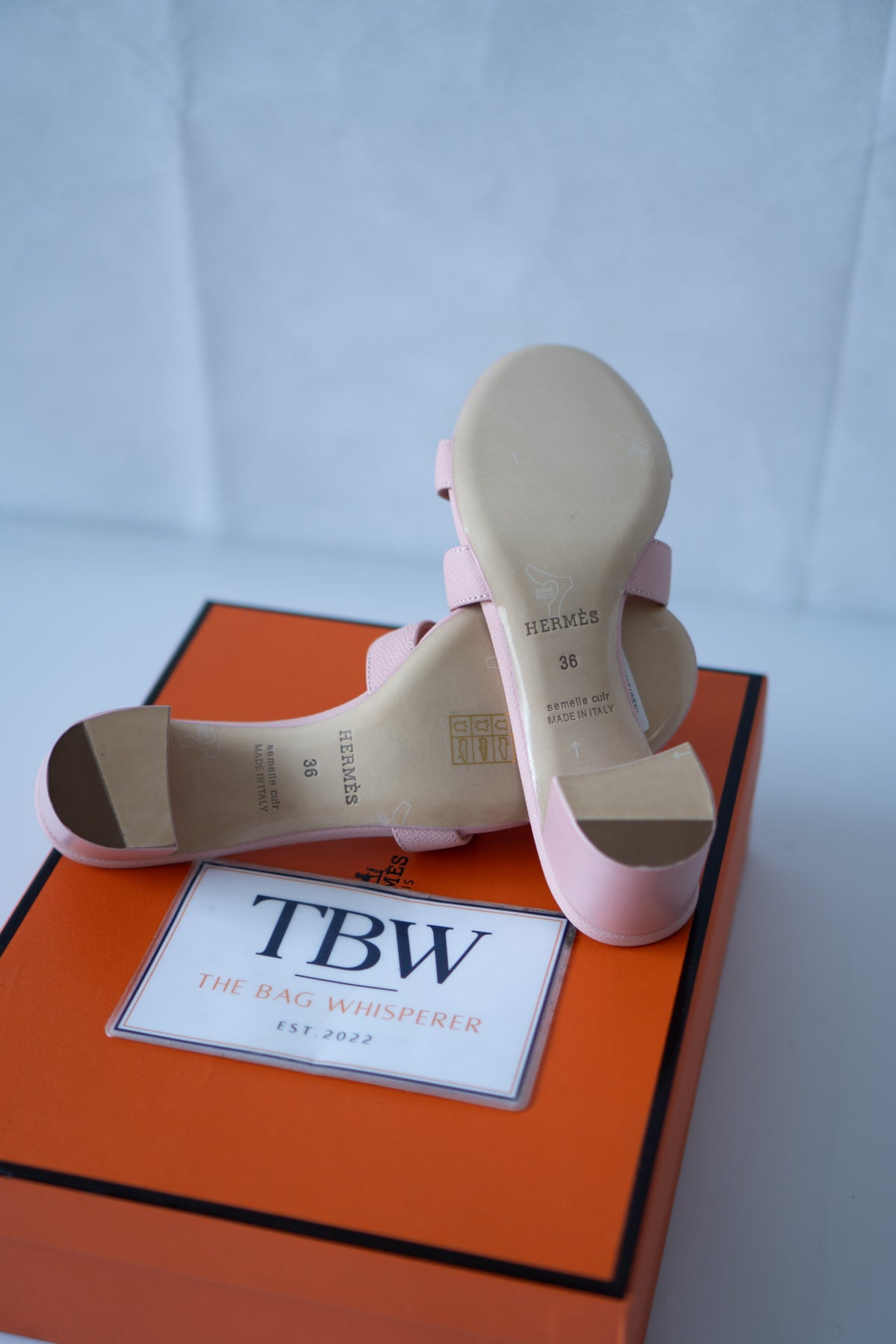 Oasis Block-Heel Slide Sandals – Rose / Soft Pink Epsom Leather