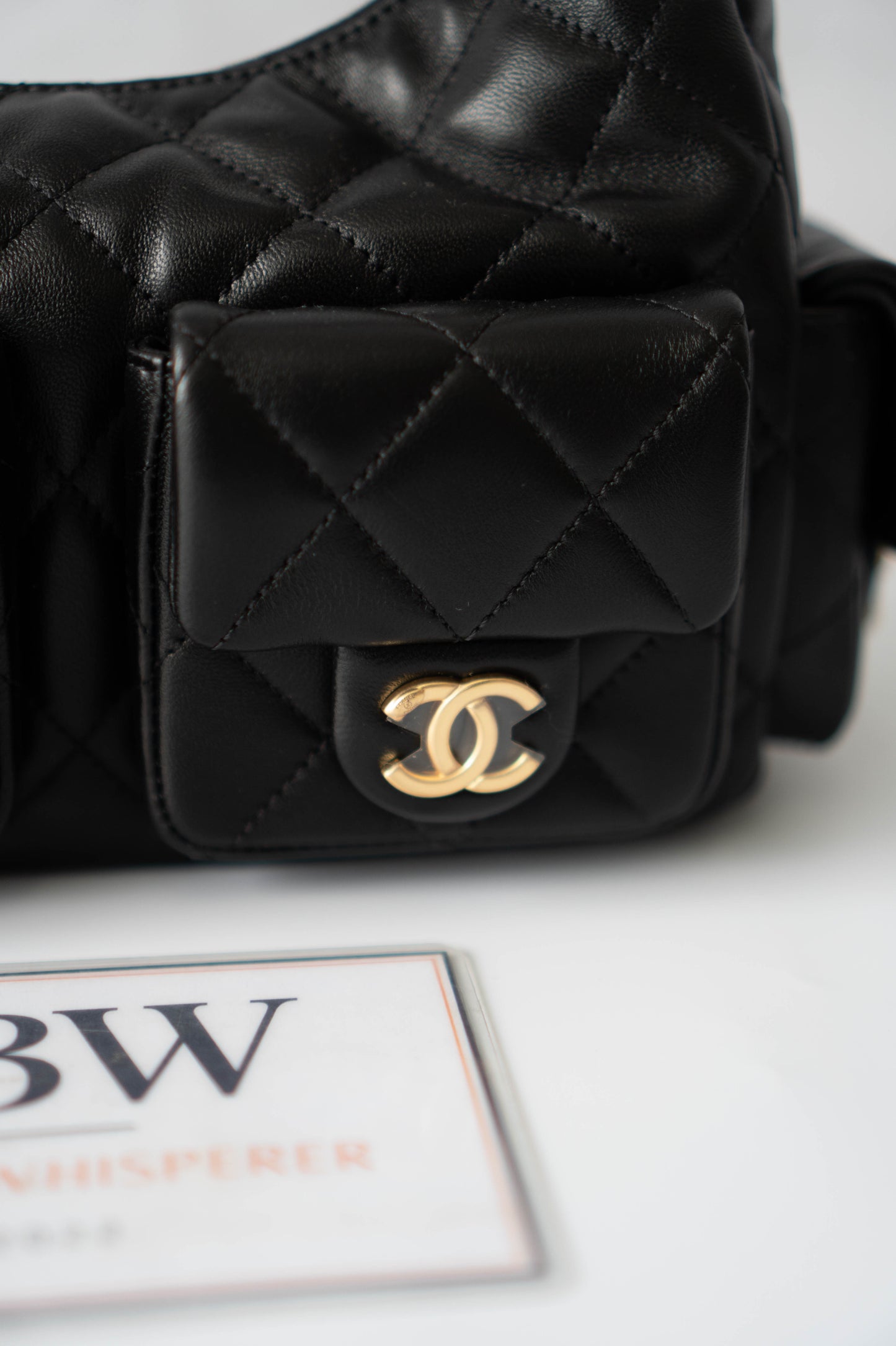 Trendy Pockets Hobo Bag – Black Lambskin (25C Cruise Collection)