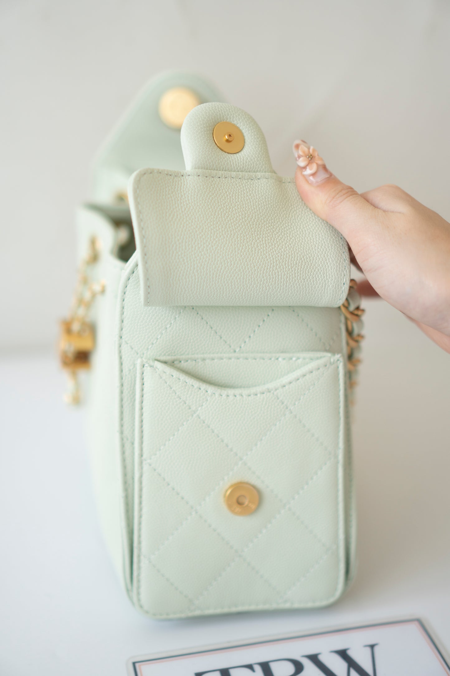 C 25 Mini Handbag – Mint Green Caviar Leather