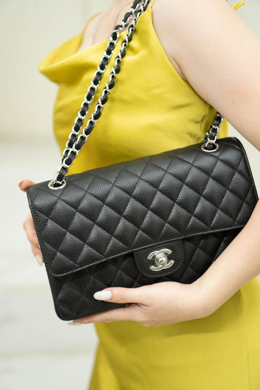 Classic Flap Medium – Black Caviar Leather with Silver Hardware