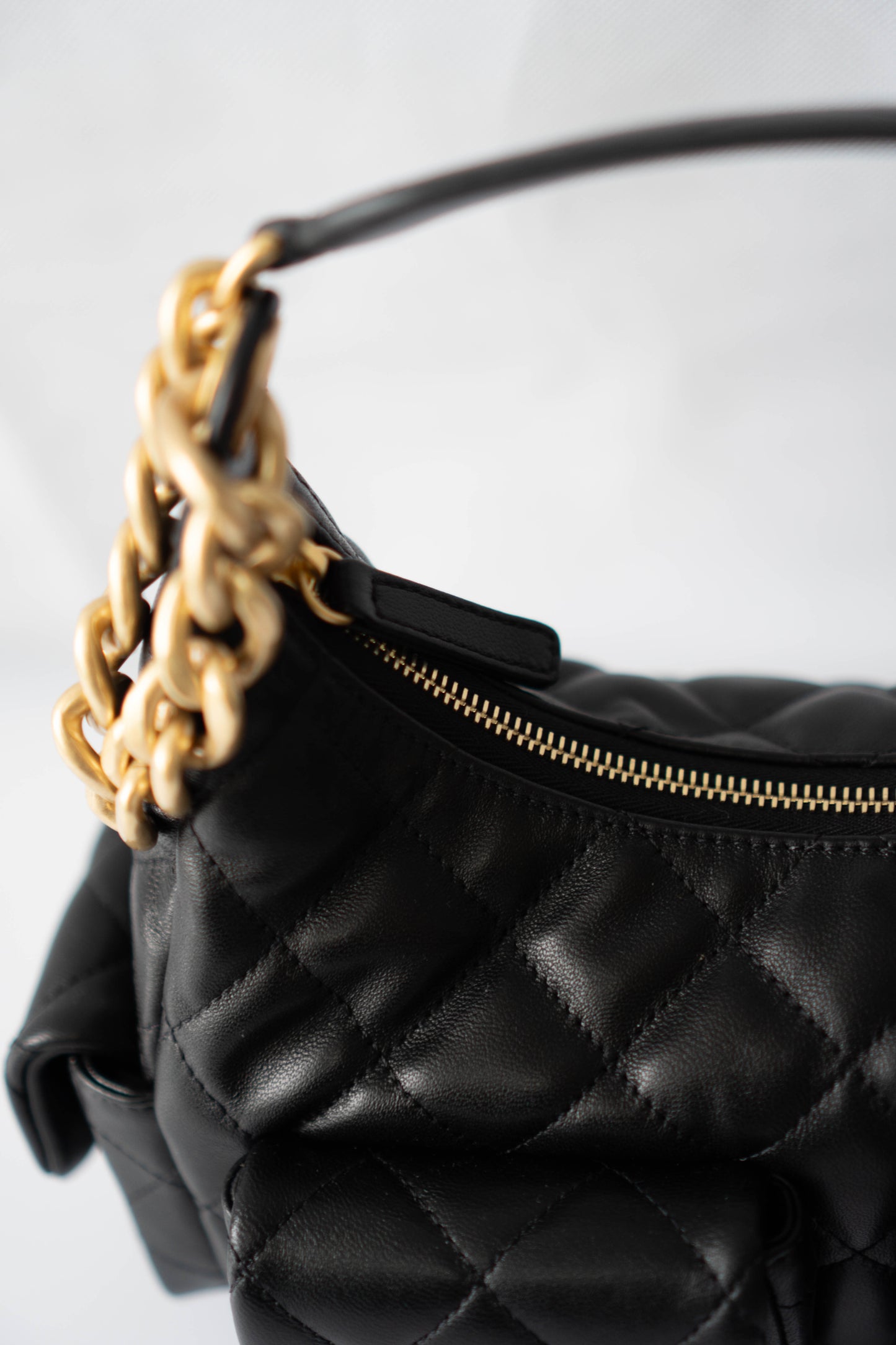 Trendy Pockets Hobo Bag – Black Lambskin (25C Cruise Collection)