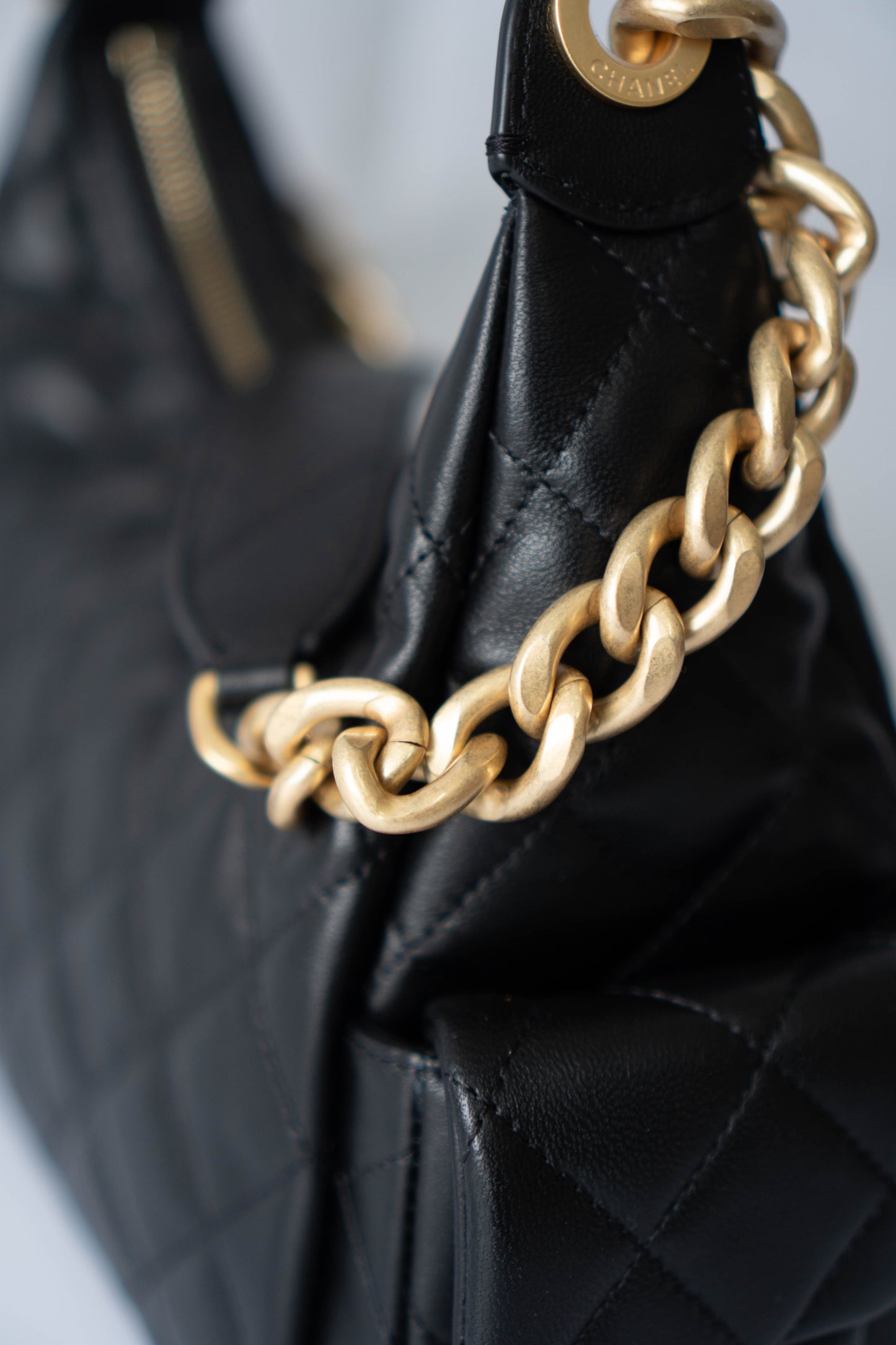 Trendy Pockets Hobo Bag – Black Lambskin (25C Cruise Collection)