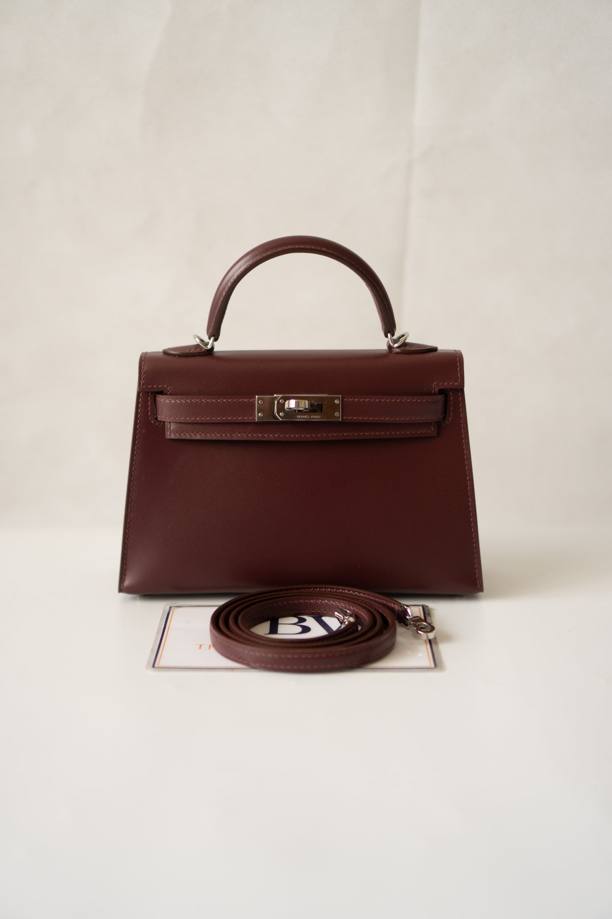 Mini KL II – Bordeaux Box Calf with Palladium Hardware