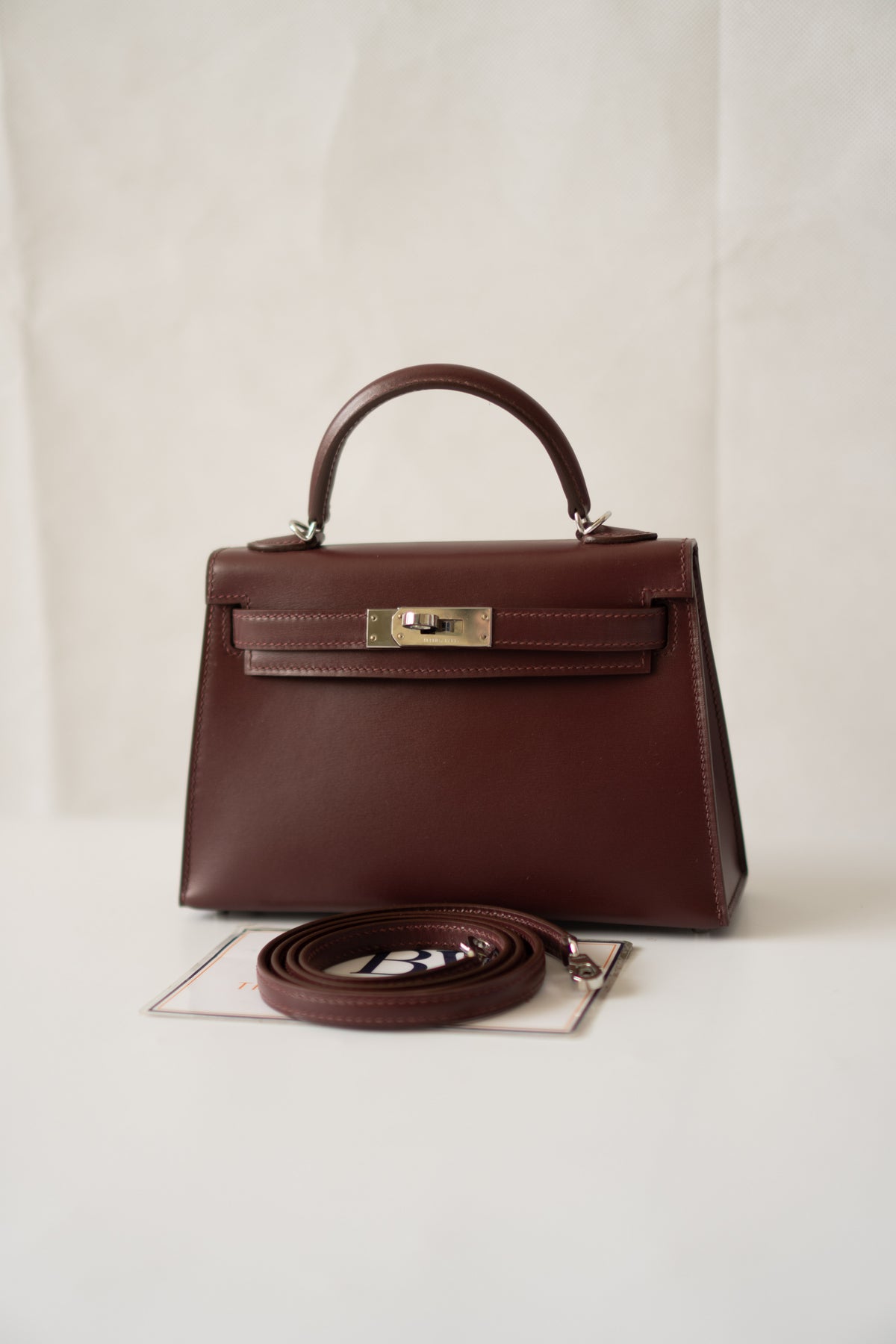 Mini KL II – Bordeaux Box Calf with Palladium Hardware