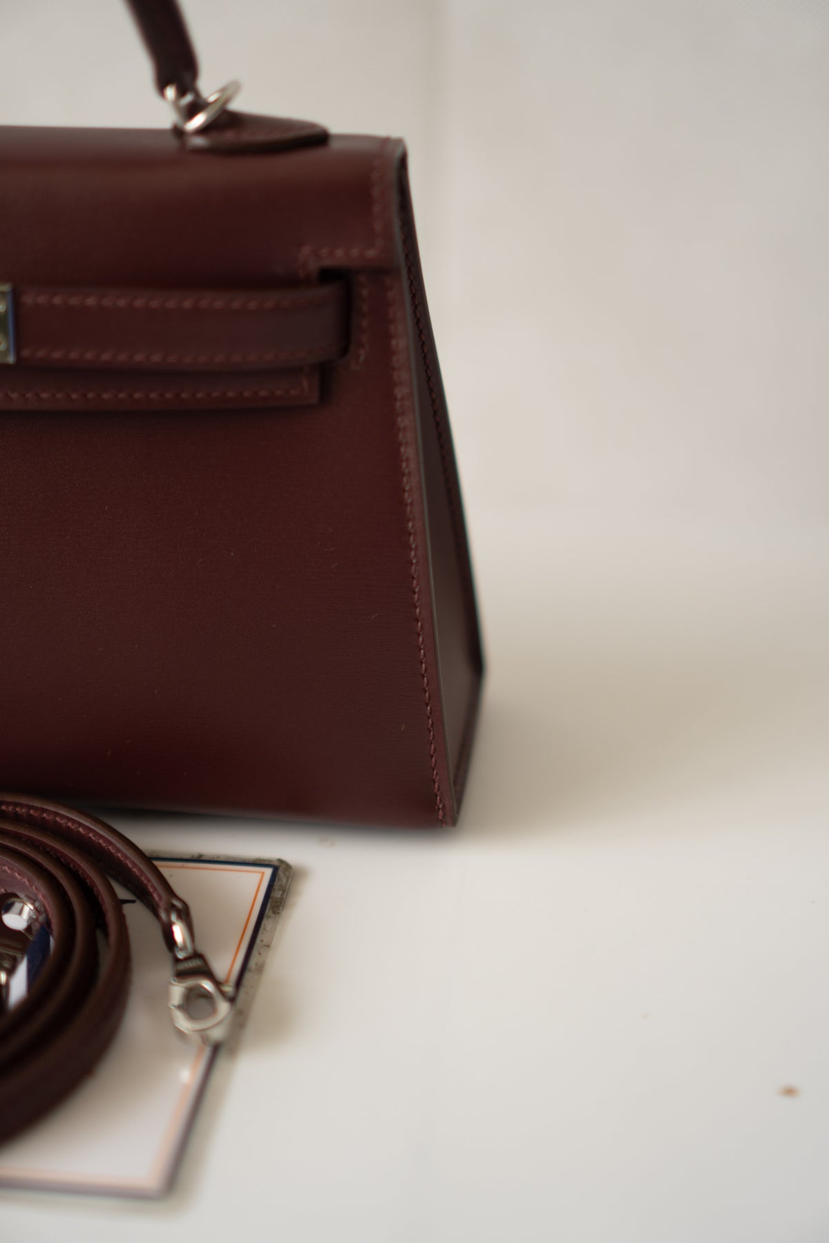 Mini KL II – Bordeaux Box Calf with Palladium Hardware