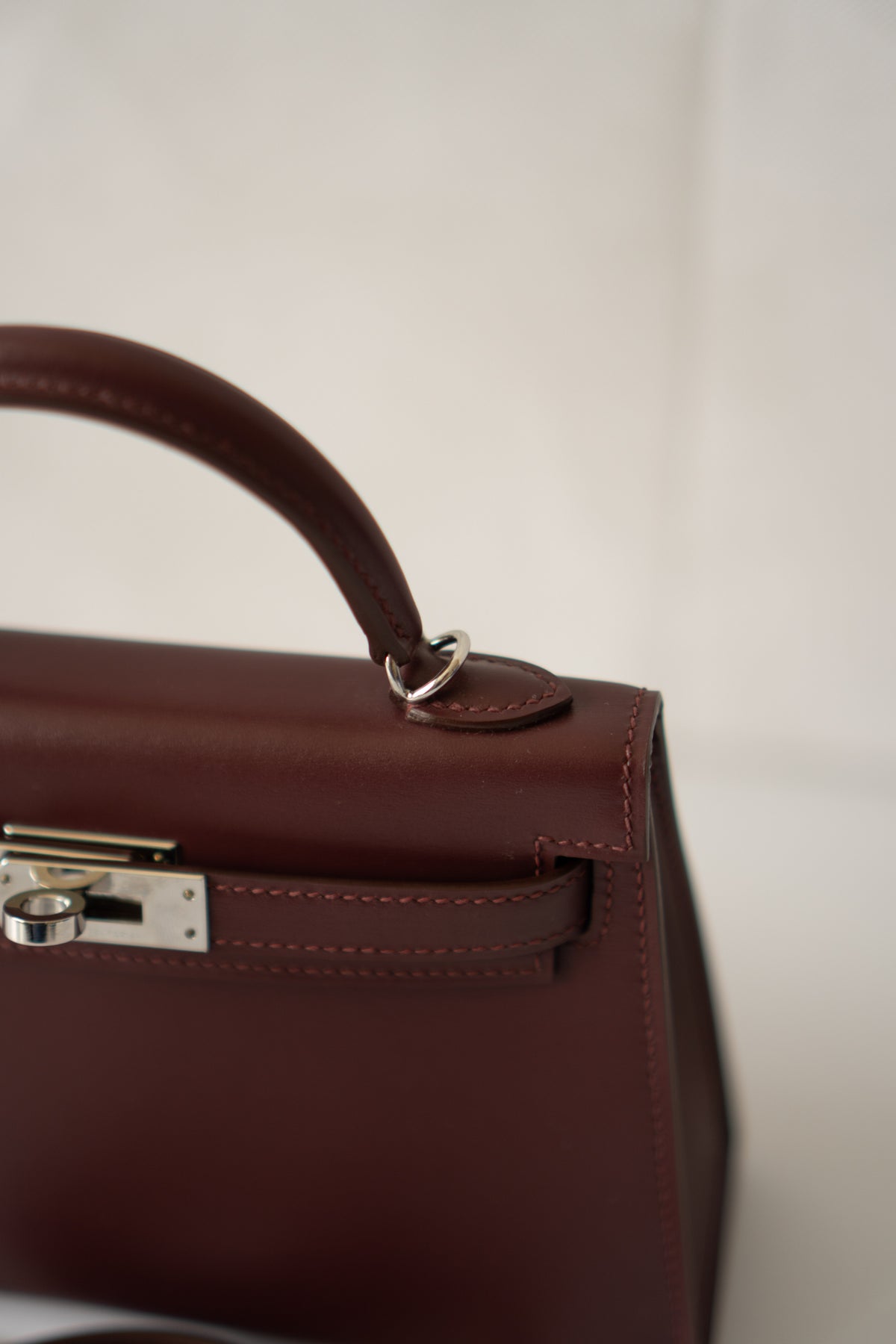 Mini KL II – Bordeaux Box Calf with Palladium Hardware