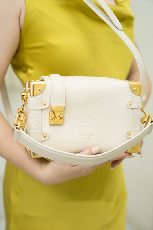 Side Trunk – Cream Empreinte Leather with Gold Hardware