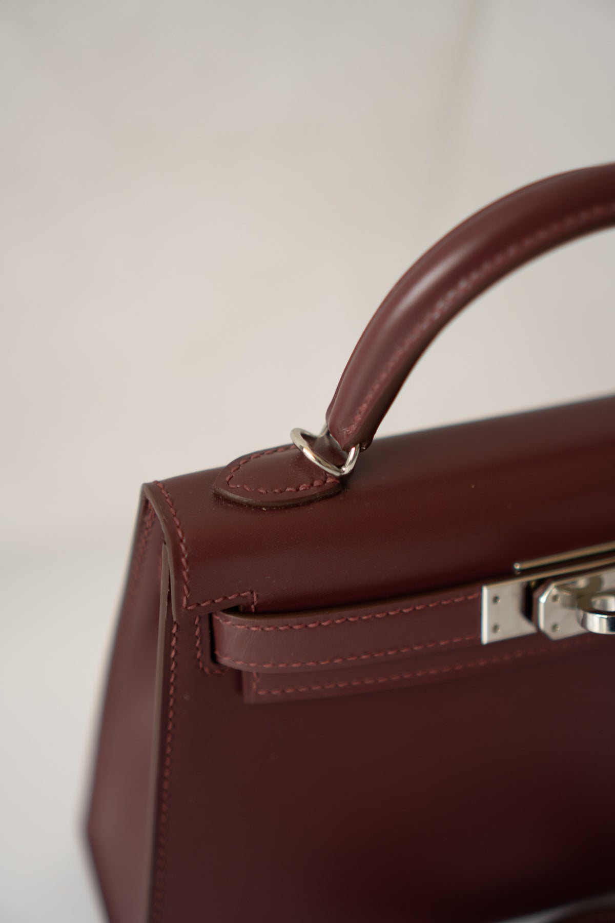 Mini KL II – Bordeaux Box Calf with Palladium Hardware