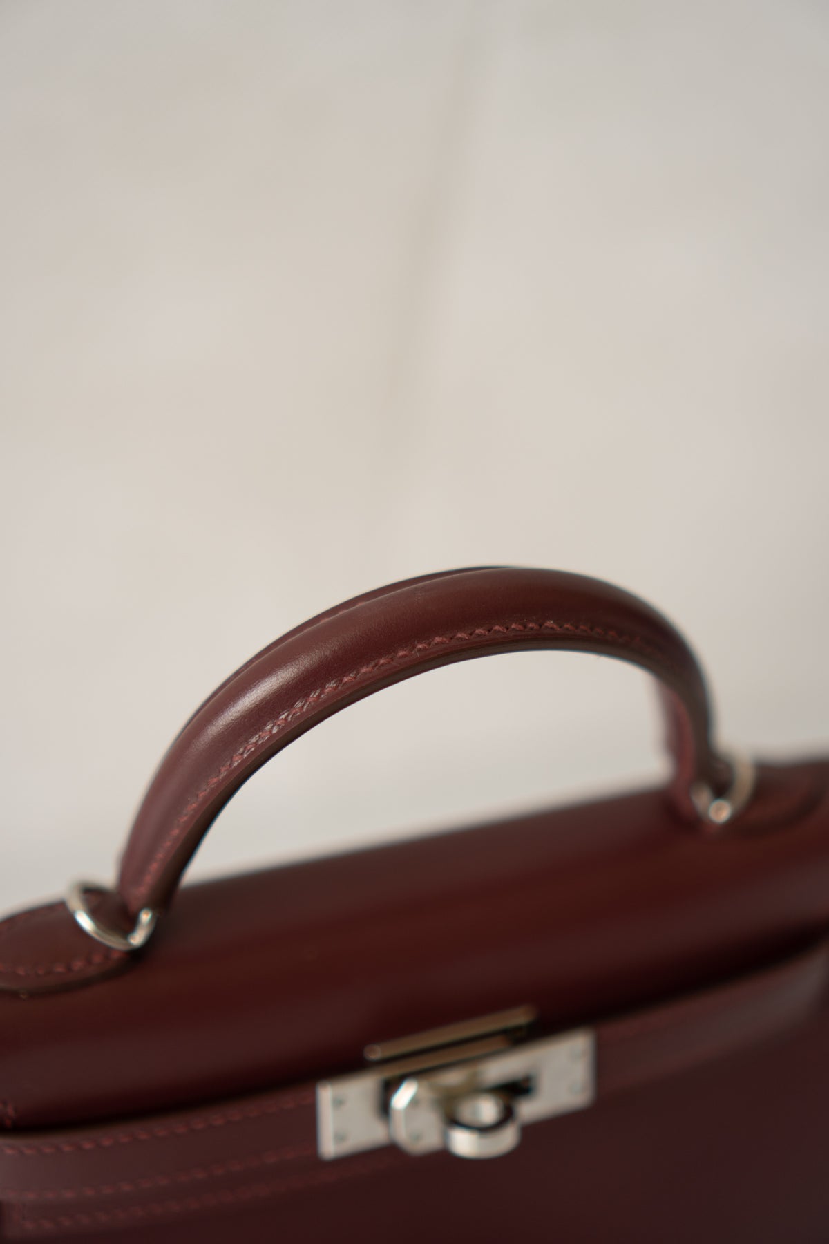 Mini KL II – Bordeaux Box Calf with Palladium Hardware