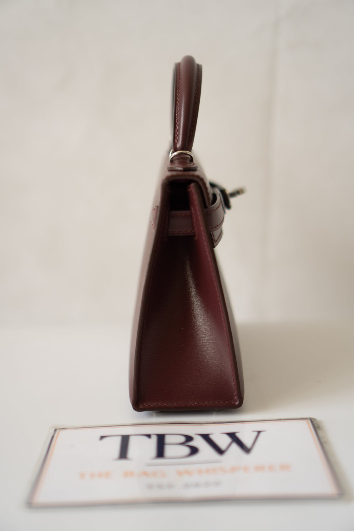 Mini KL II – Bordeaux Box Calf with Palladium Hardware