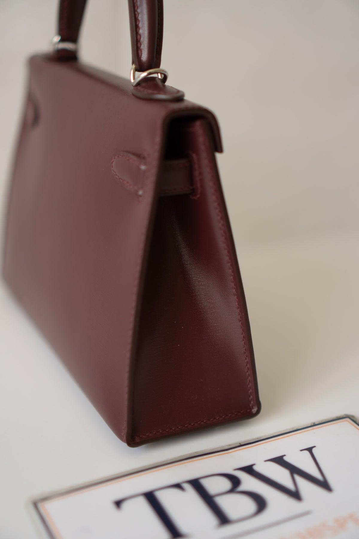 Mini KL II – Bordeaux Box Calf with Palladium Hardware