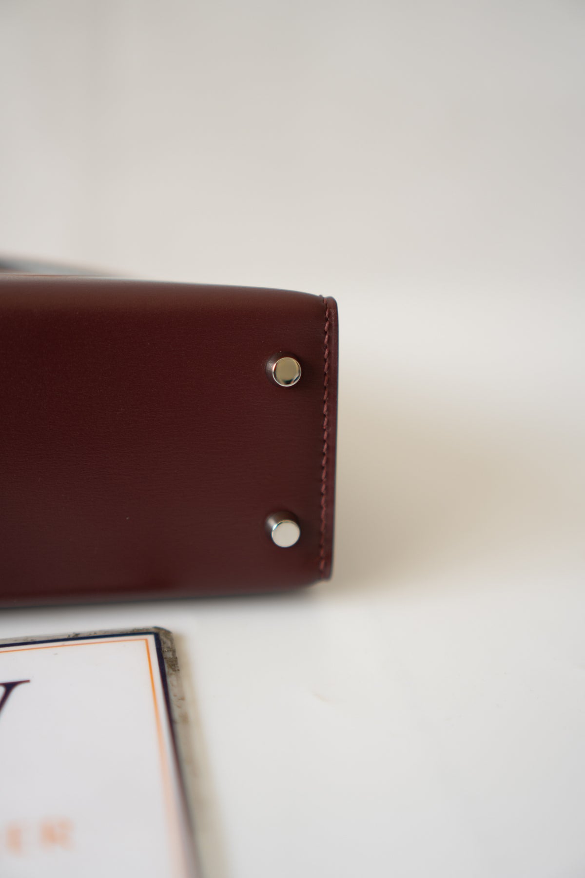 Mini KL II – Bordeaux Box Calf with Palladium Hardware