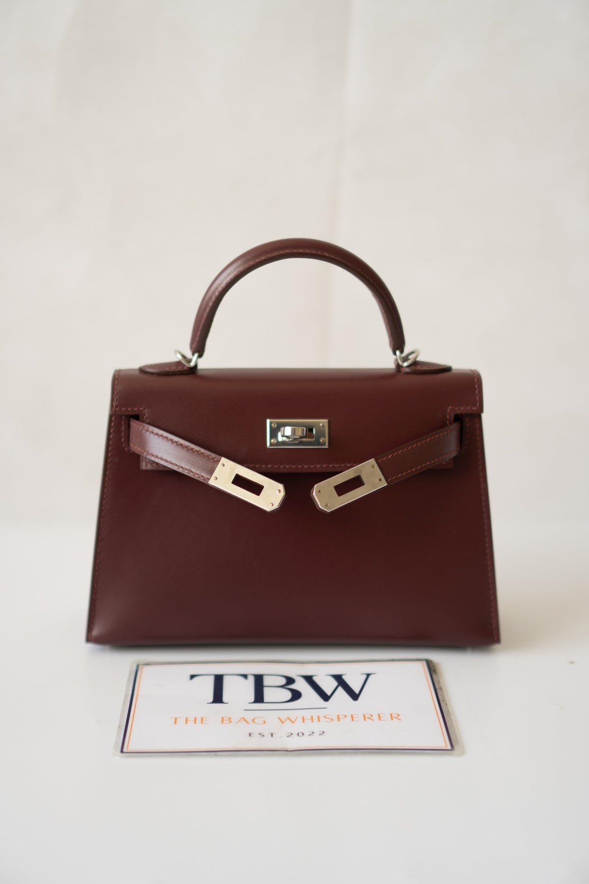 Mini KL II – Bordeaux Box Calf with Palladium Hardware