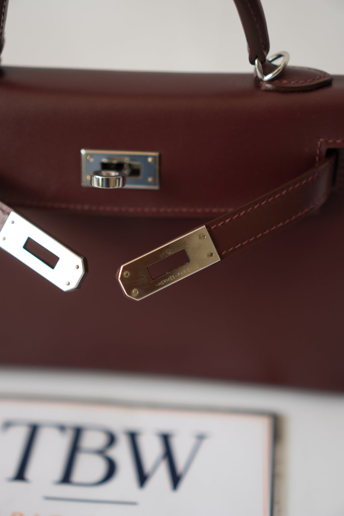 Mini KL II – Bordeaux Box Calf with Palladium Hardware