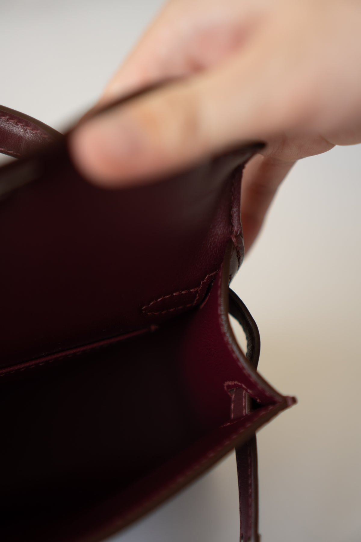Mini KL II – Bordeaux Box Calf with Palladium Hardware