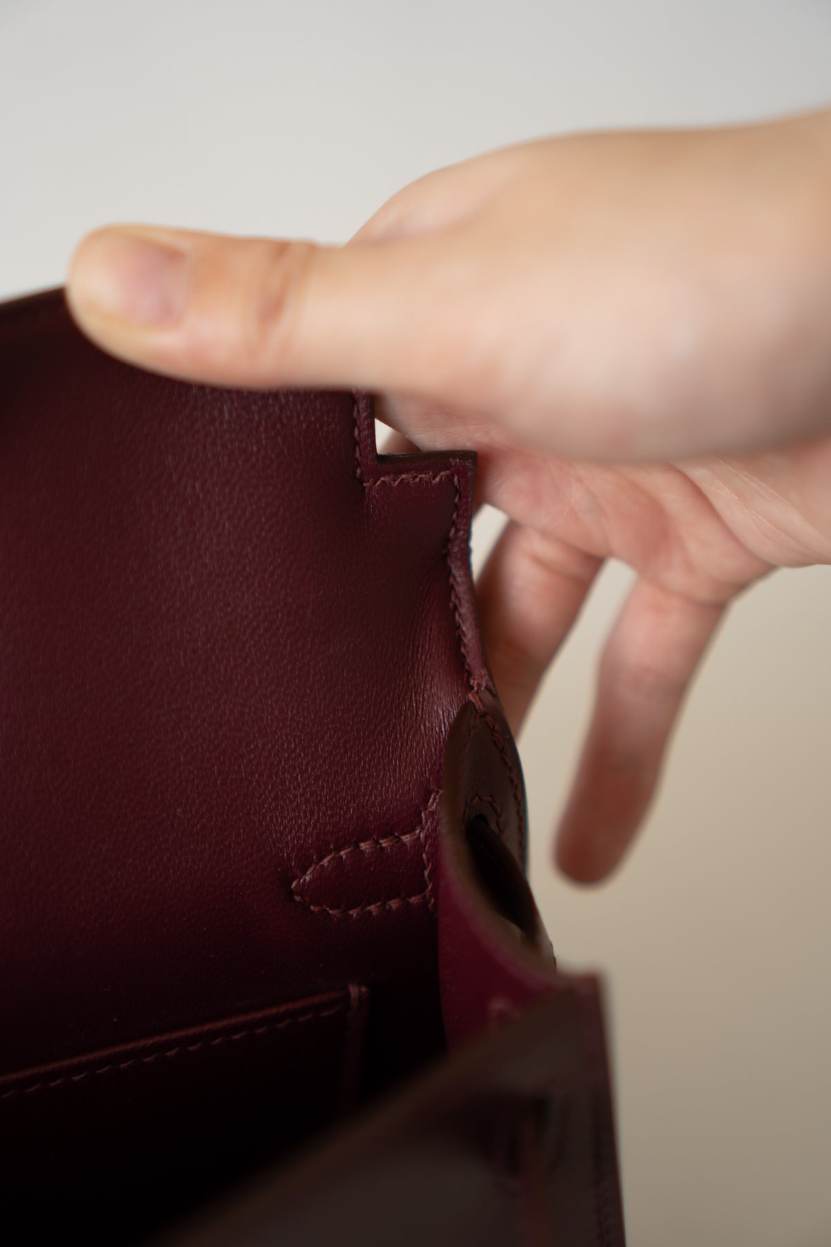 Mini KL II – Bordeaux Box Calf with Palladium Hardware