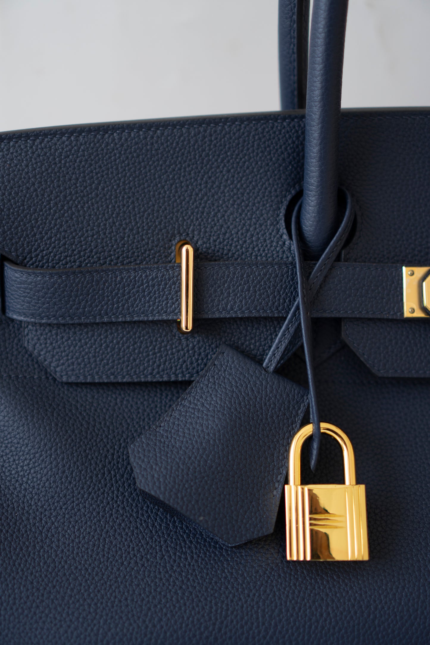 BK Shoulder Bag 42 – Blue Saphir with Gold Hardware