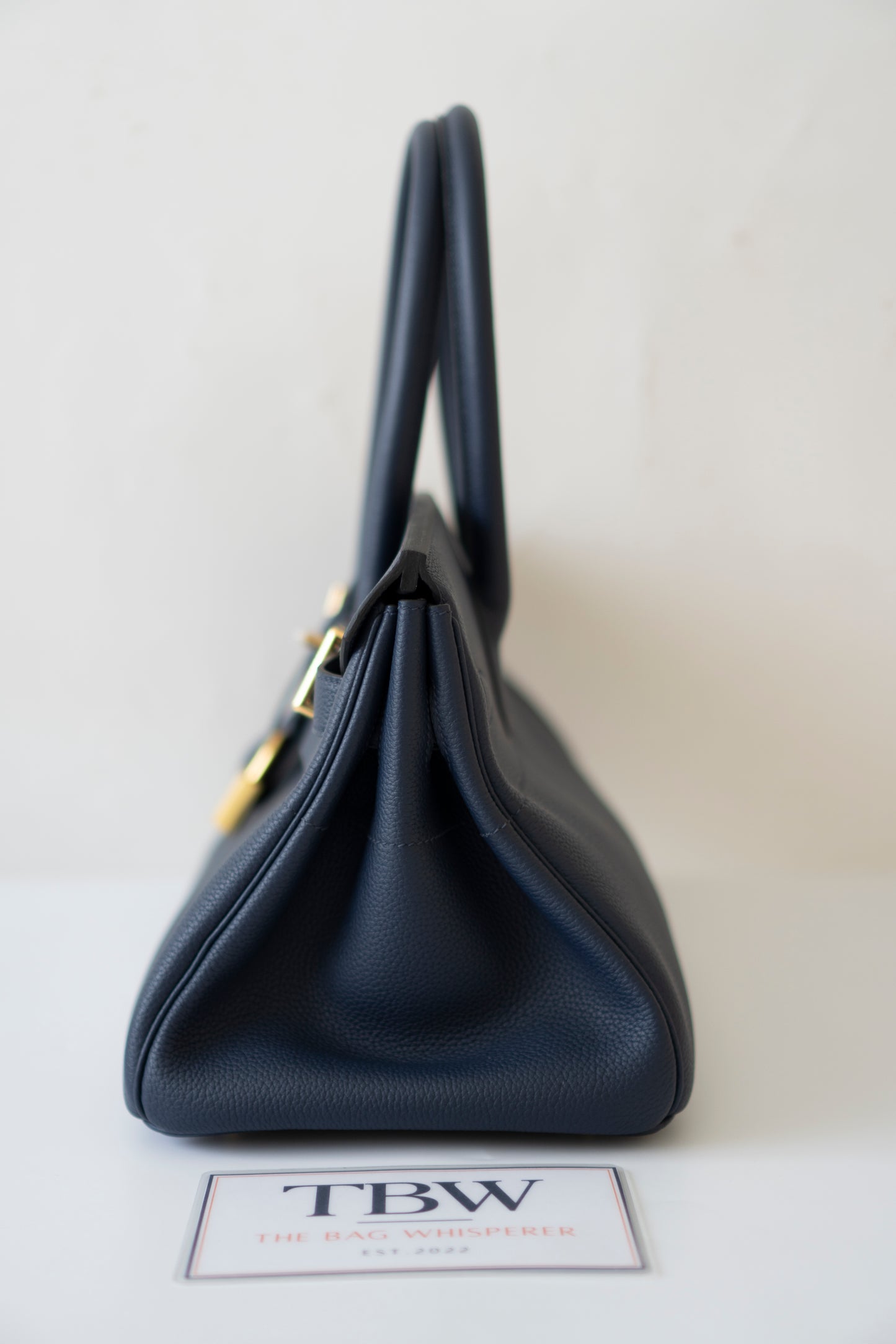 BK Shoulder Bag 42 – Blue Saphir with Gold Hardware