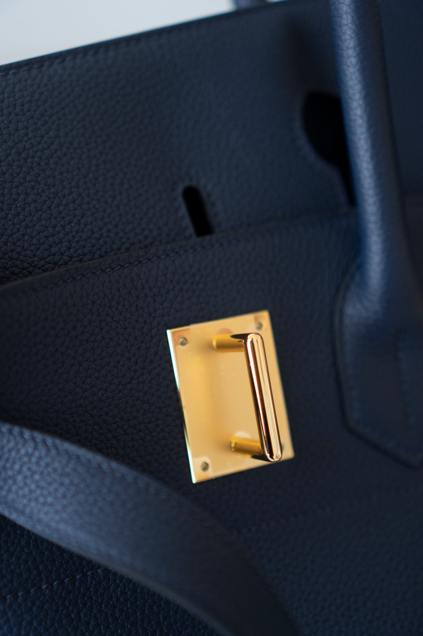BK Shoulder Bag 42 – Blue Saphir with Gold Hardware