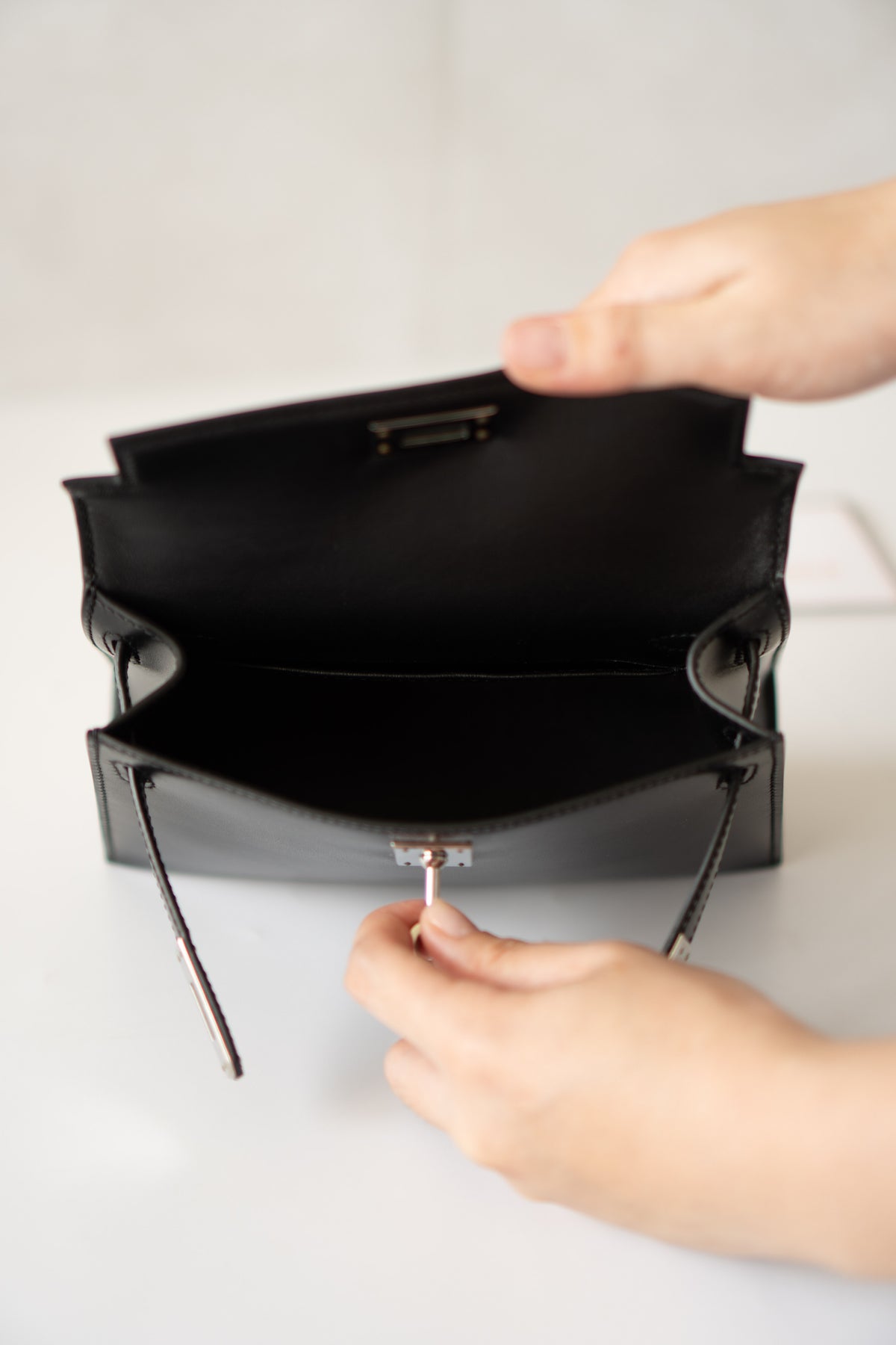 Mini KL II – Black Box Calfskin with Palladium Hardware