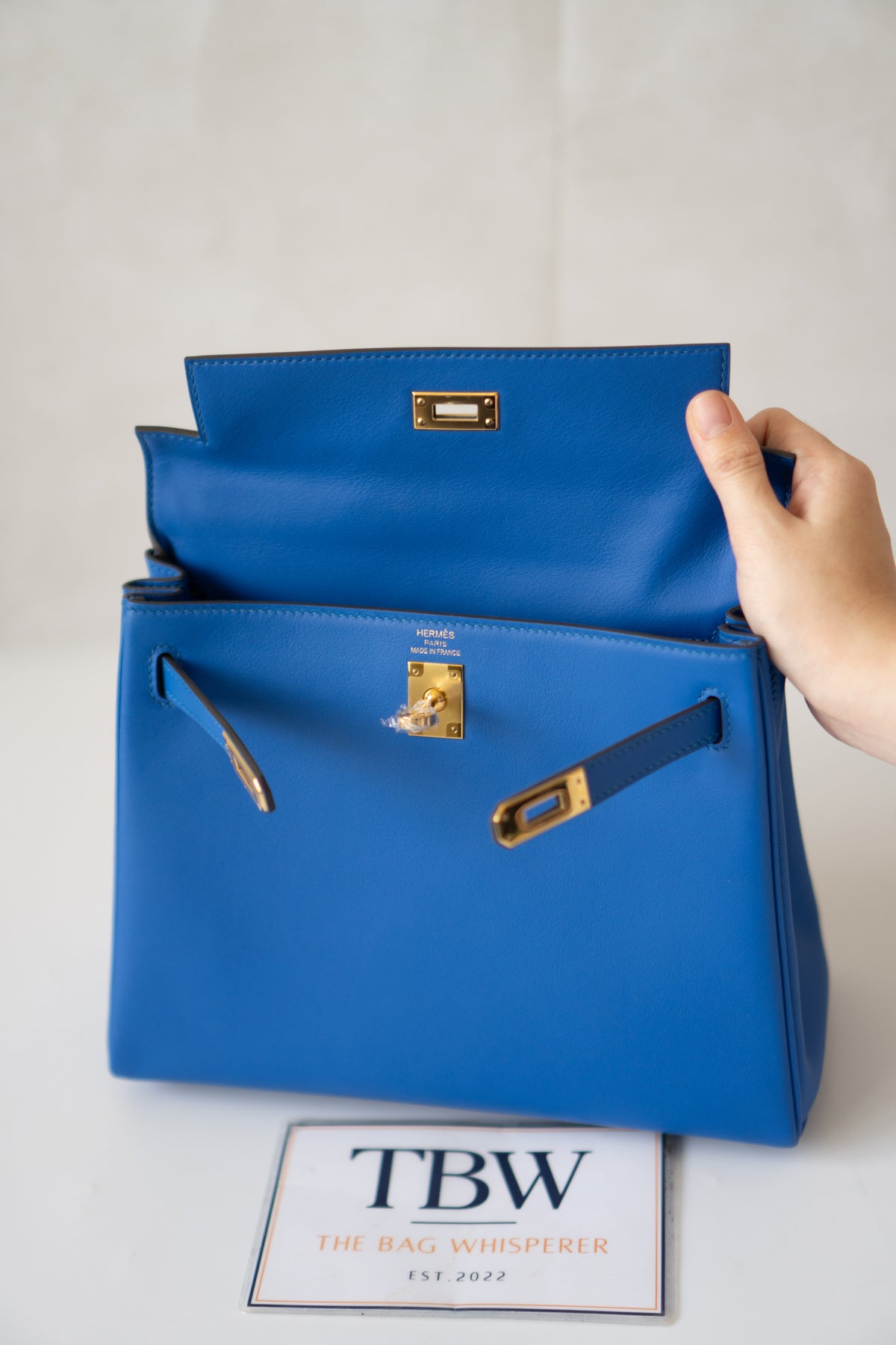 KL 25 Sellier – Blue France Swift Leather with Gold Hardware