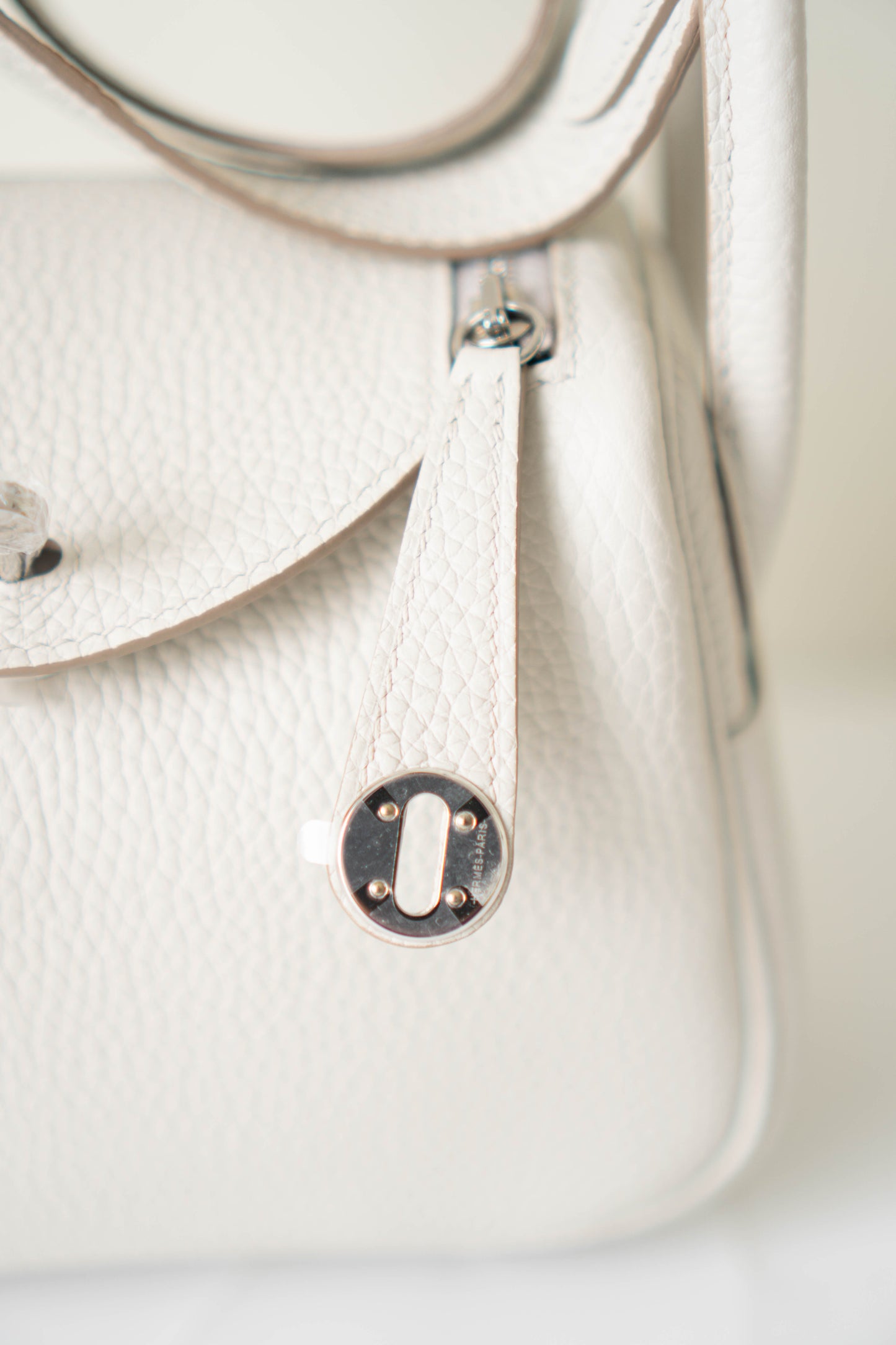 Mini Lind in Pearl Gray Clemence Calfskin with Palladium Hardware