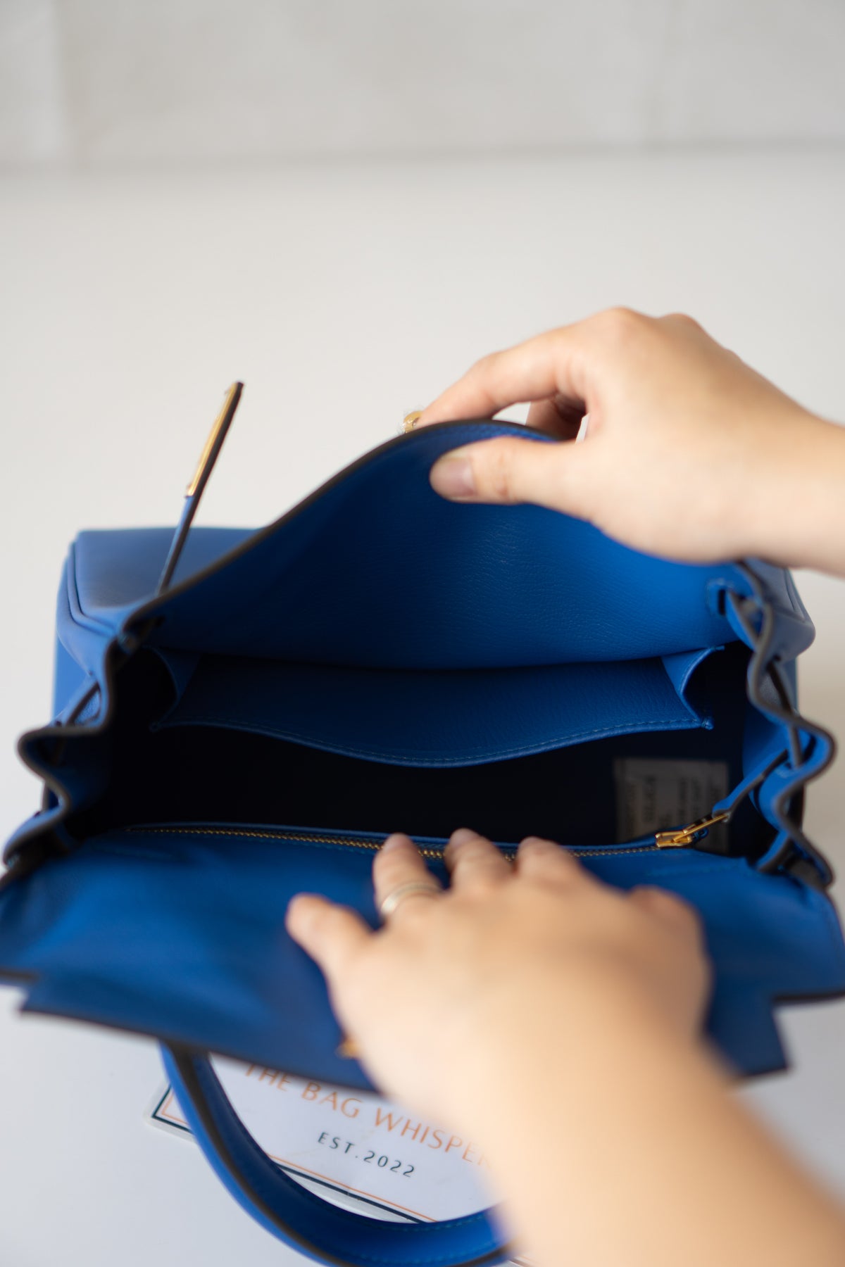 KL 25 Sellier – Blue France Swift Leather with Gold Hardware