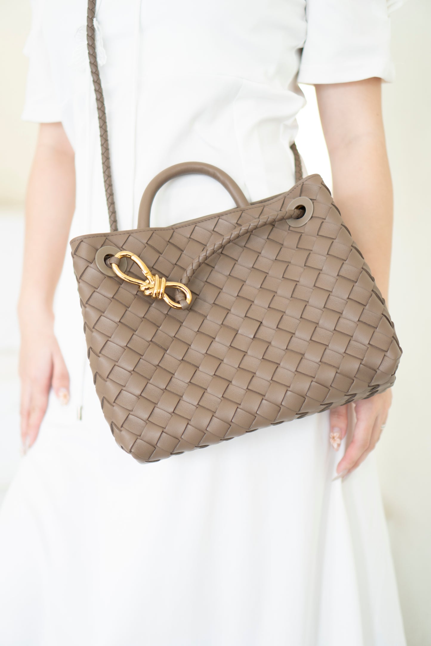 Small Andiamo – Taupe with Gold Hardware